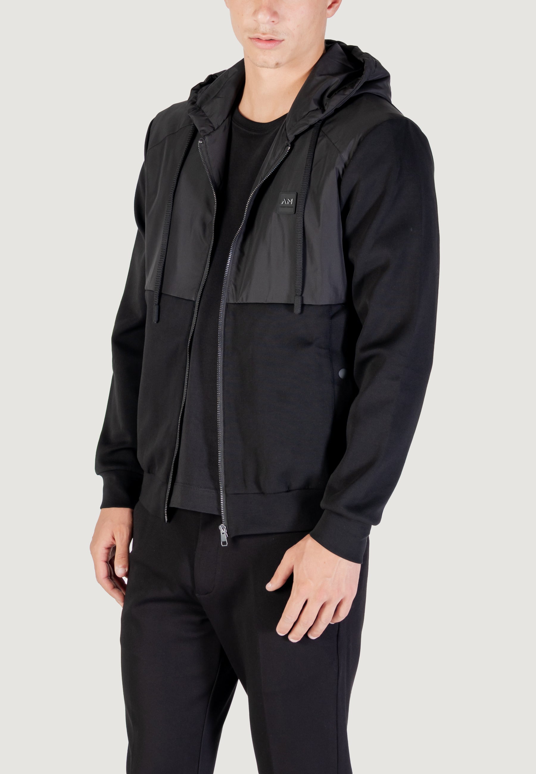 Hoodie Antony Morato REGULAR FIT WITH TECHNO FABRIC AS CONTRAST AND LOGOED PATCH