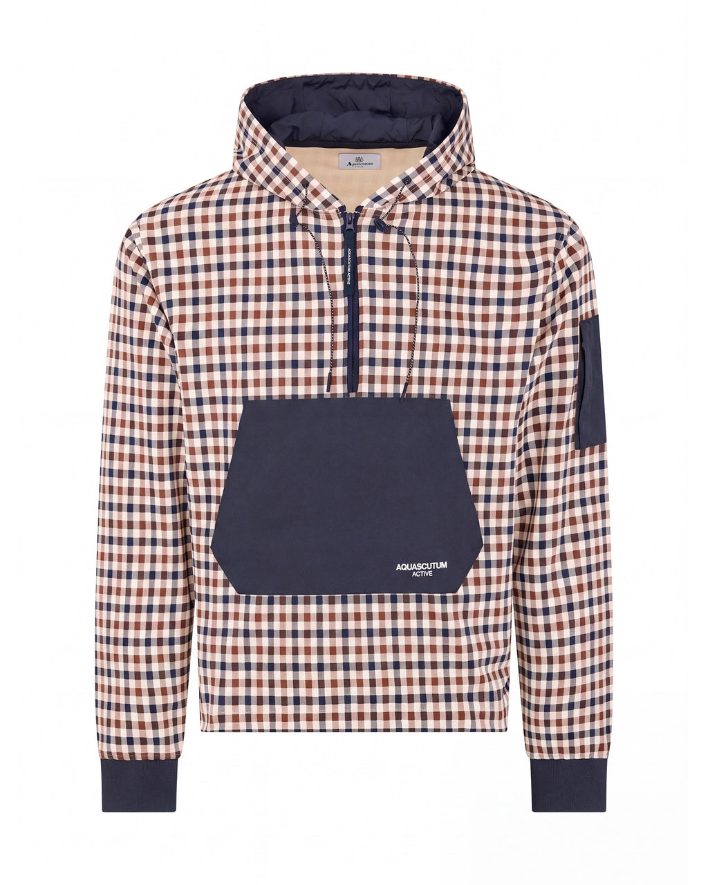 Felpa con cappuccio Aquascutum Active CHECK ANORAK STRETCH FLEECE