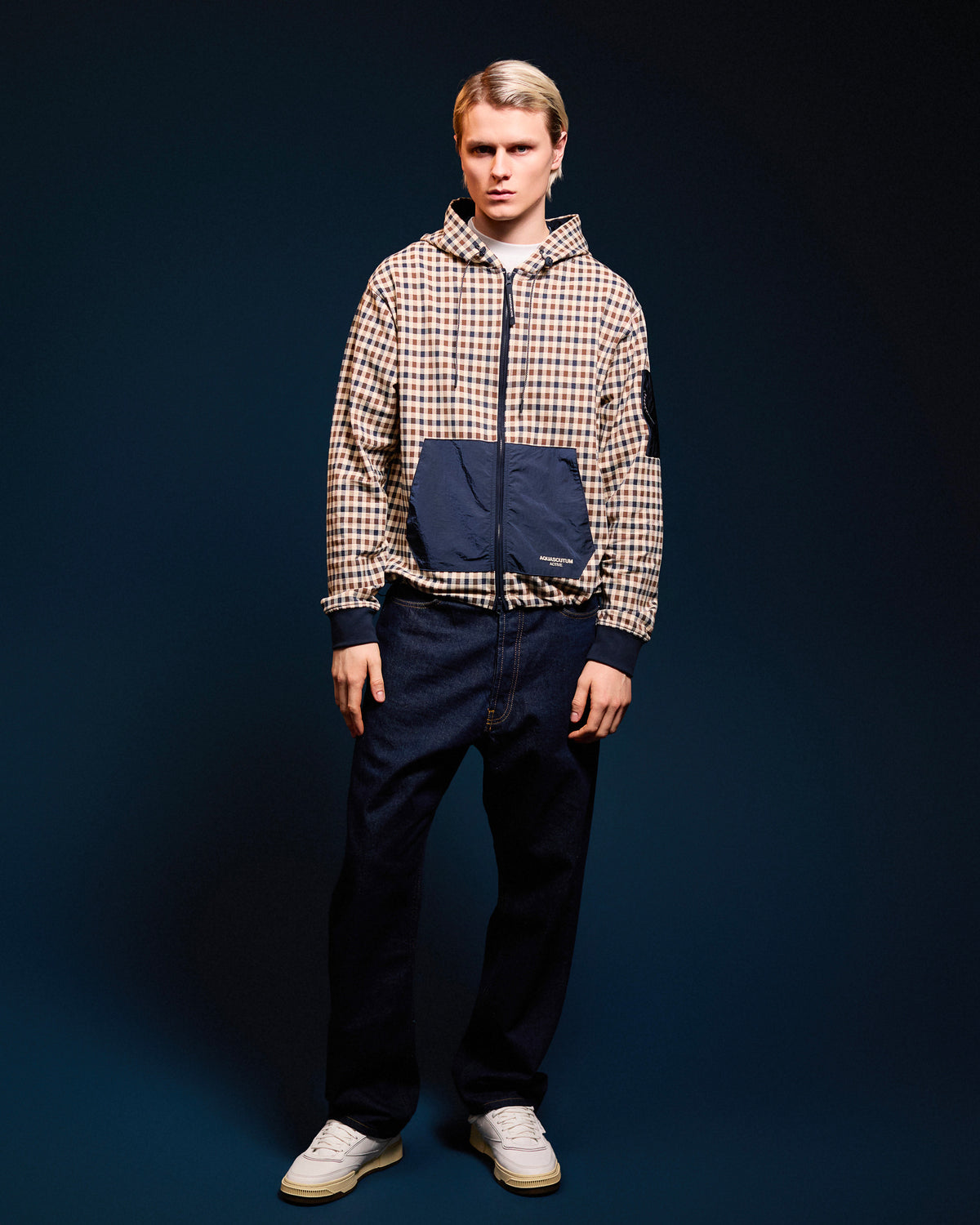 Hoodie Aquascutum Active CHECK FZ STRETCH FLEECE