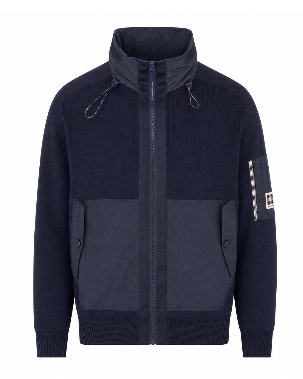 Felpa con cappuccio Aquascutum Active COTTON KNIT FZ SWEATER