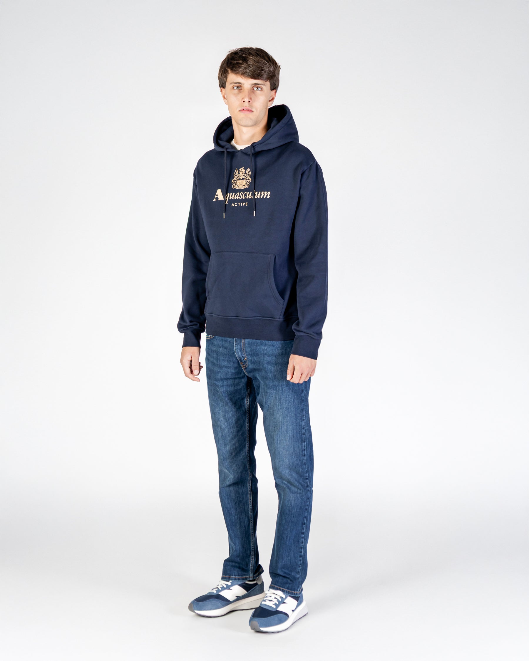 Felpa con cappuccio Aquascutum Active BIG LOGO HOODIE FLEECE