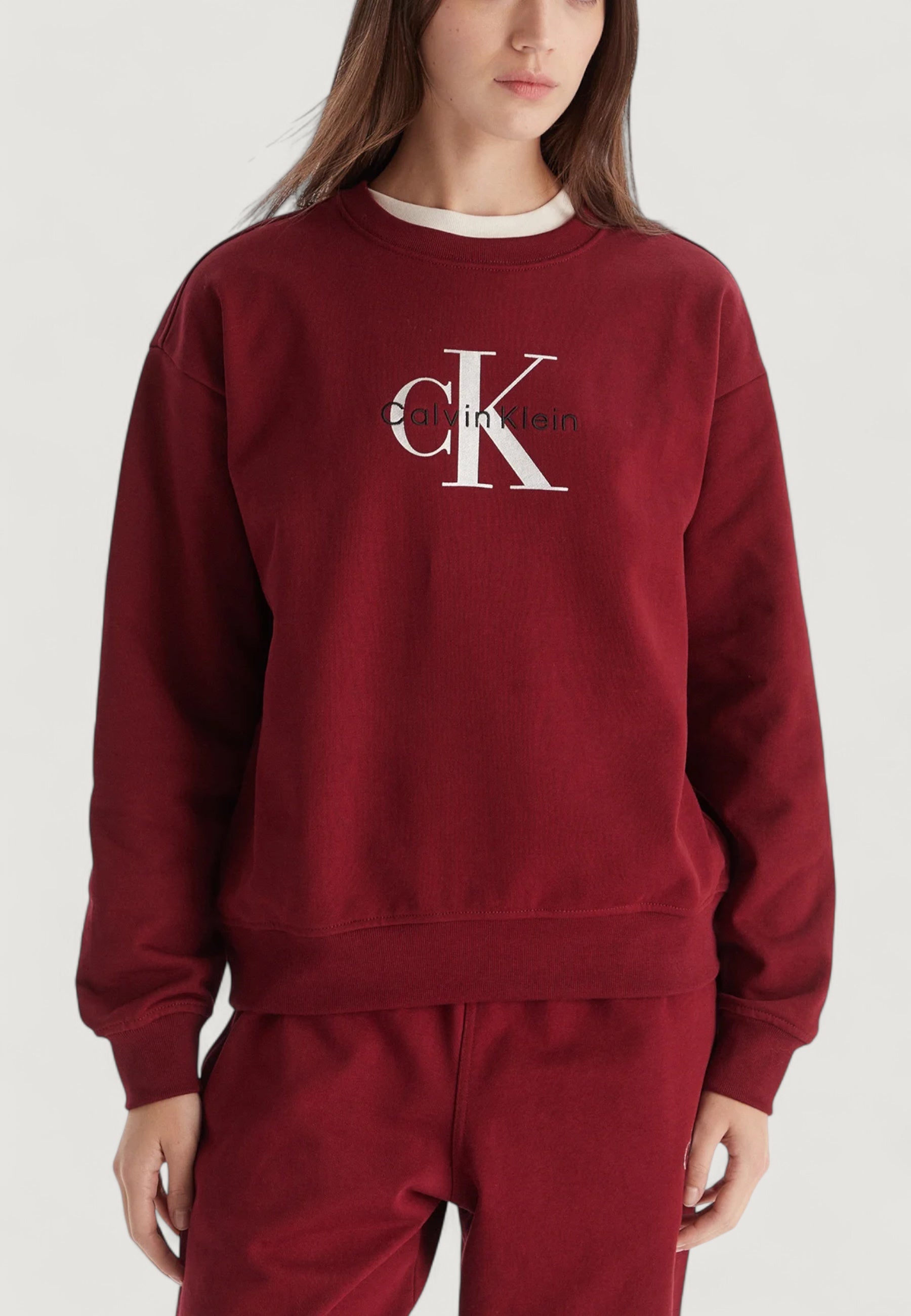 Felpa senza cappuccio Calvin Klein Jeans LS MONOLOGO FRENCH T