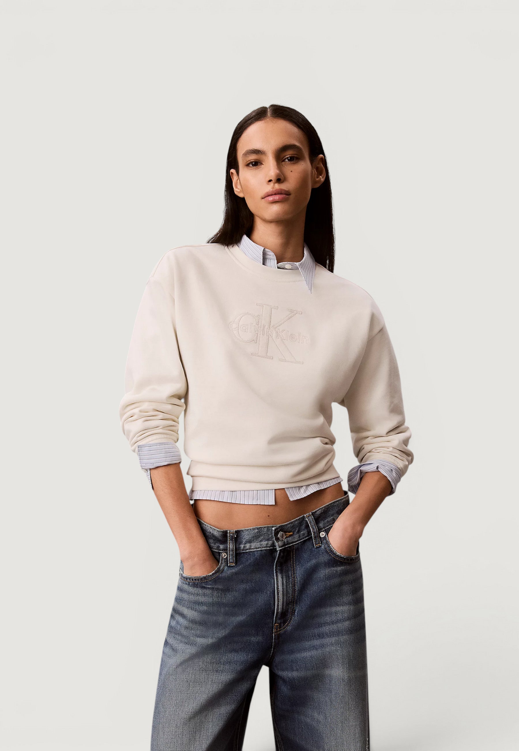 Felpa senza cappuccio Calvin Klein Jeans LV047G820G