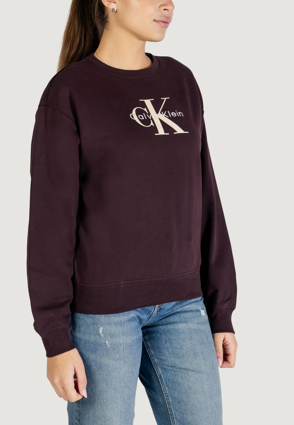 Felpa senza cappuccio Calvin Klein Jeans LS MONOLOGO FRENCH T