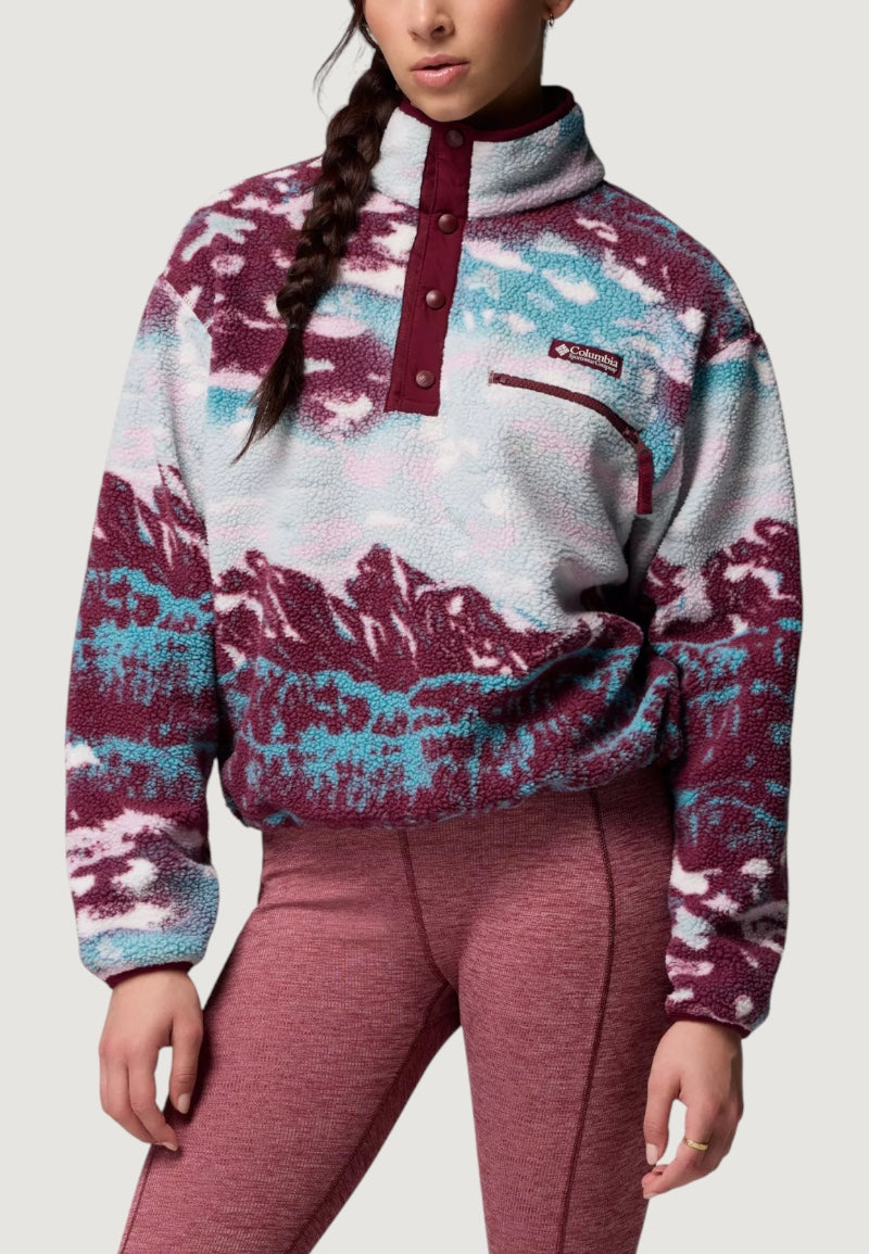 Felpa senza cappuccio COLUMBIA Helvetia™ II Printed Cropped Half Snap