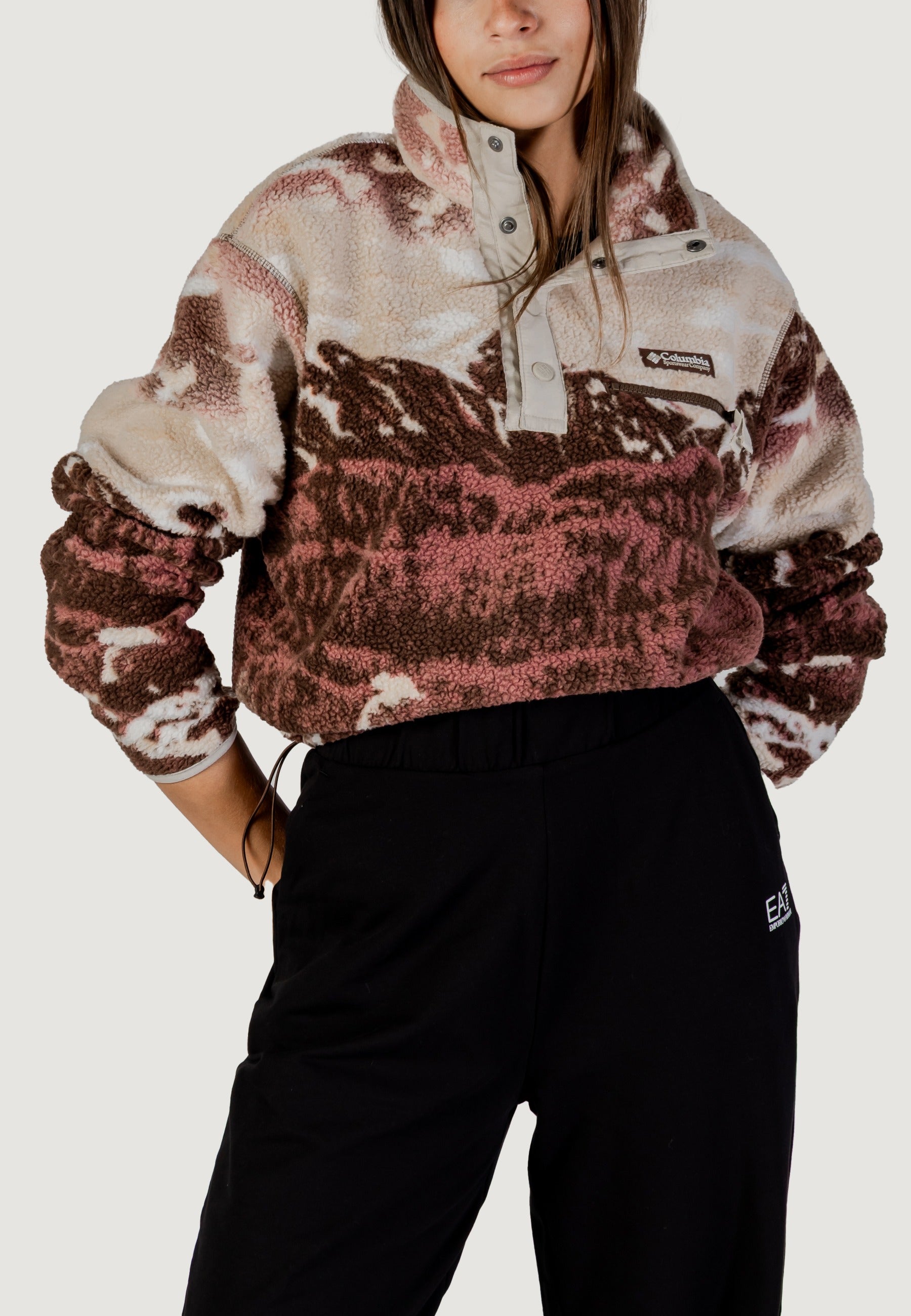 Felpa senza cappuccio COLUMBIA Helvetia™ II Printed Cropped Half Snap
