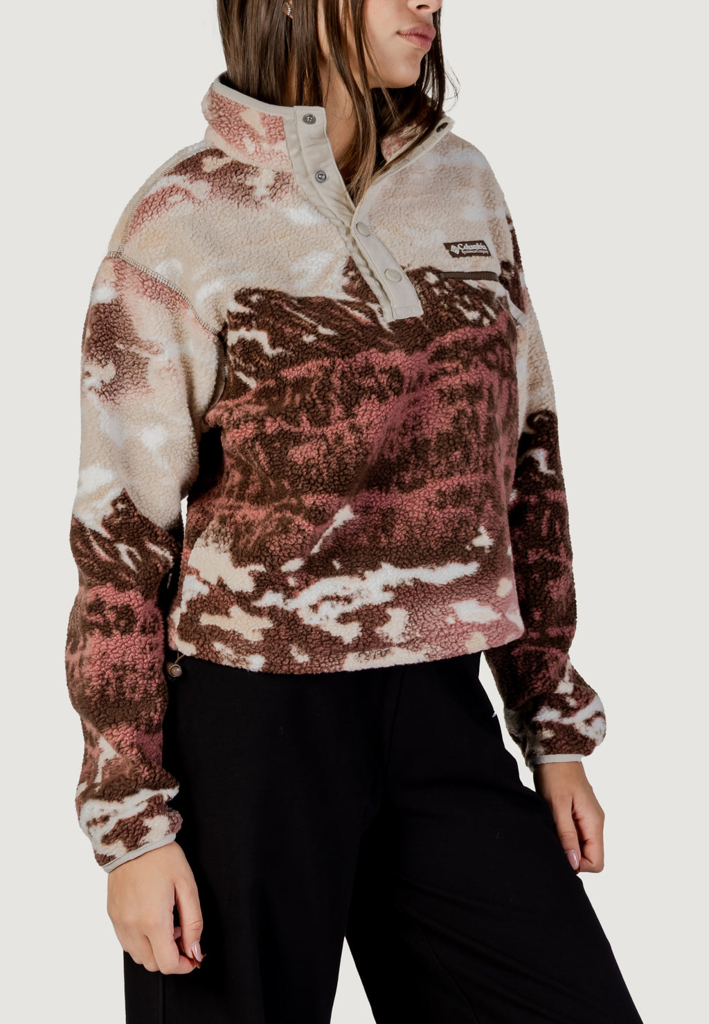 Felpa senza cappuccio COLUMBIA Helvetia™ II Printed Cropped Half Snap