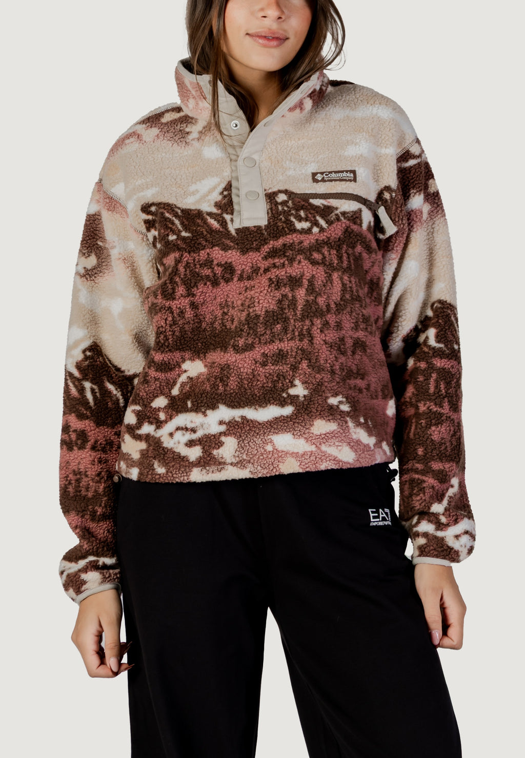 Felpa senza cappuccio COLUMBIA Helvetia™ II Printed Cropped Half Snap