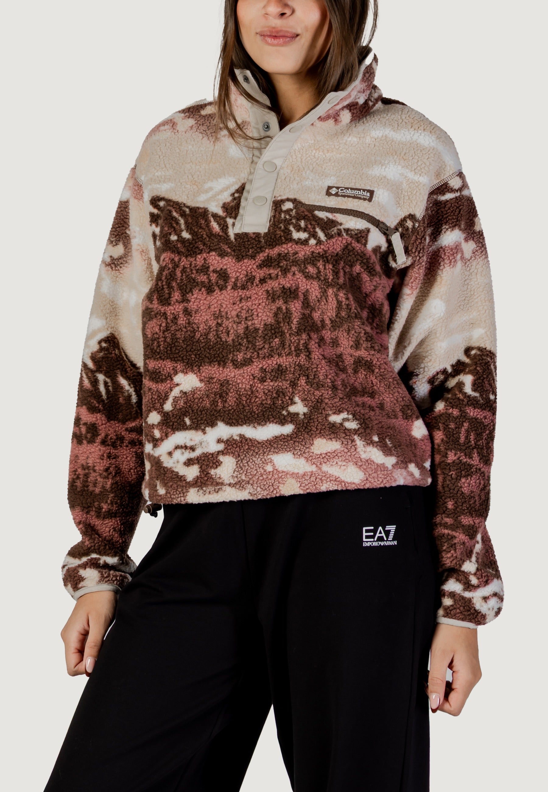 Felpa senza cappuccio COLUMBIA Helvetia™ II Printed Cropped Half Snap