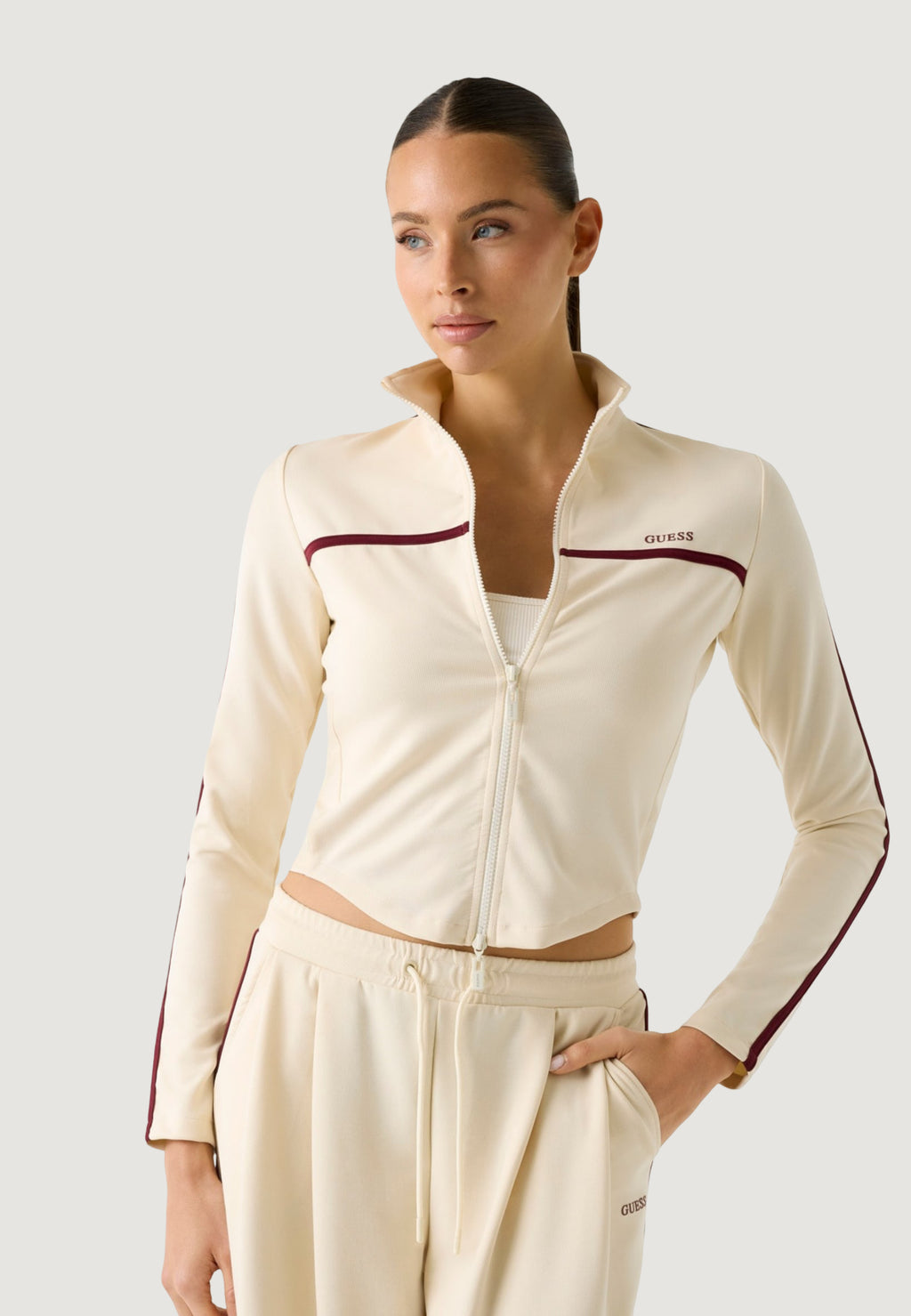 Felpa senza cappuccio Guess Active JASMINE FULL ZIP SWEATSHIRT