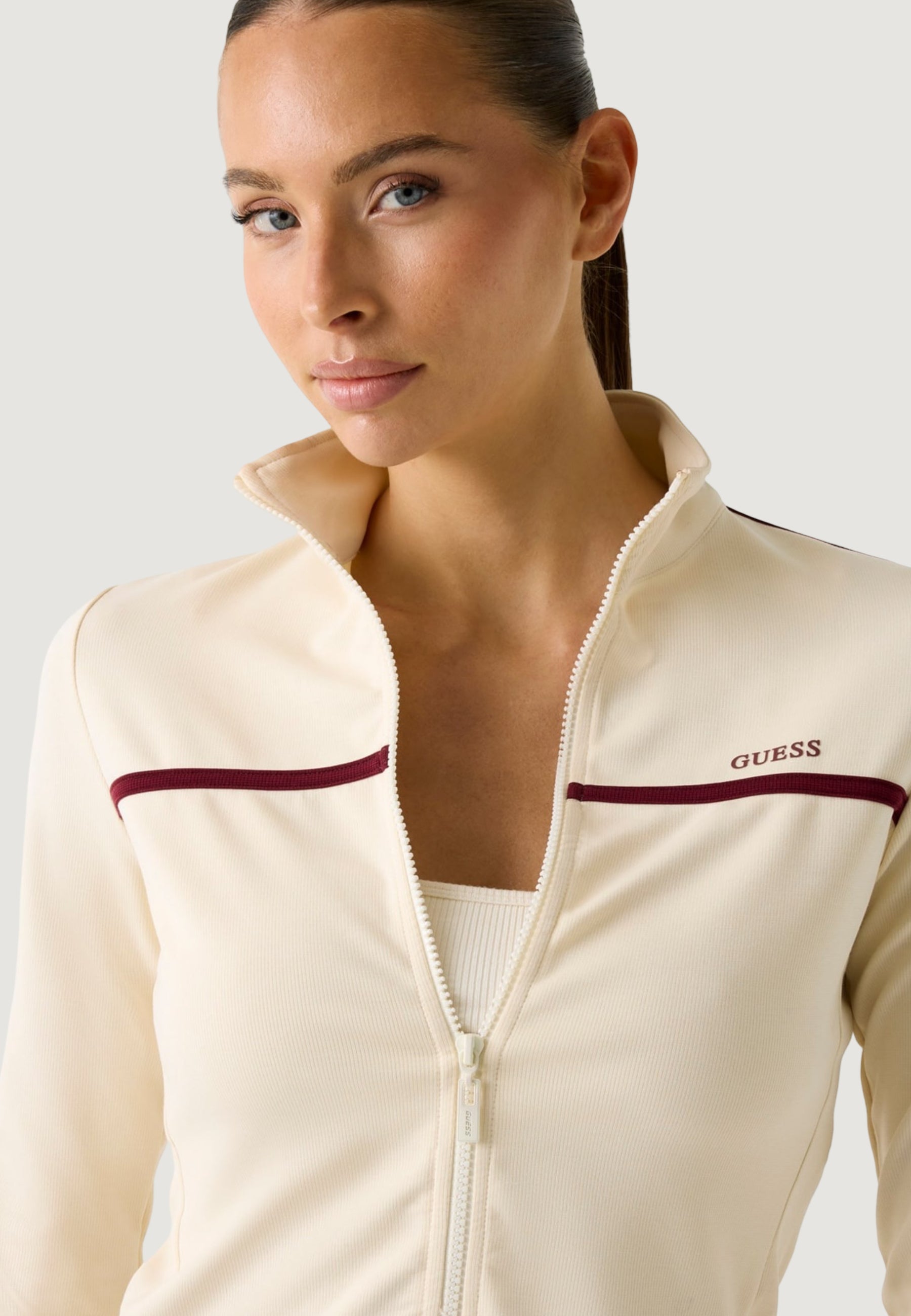 Felpa senza cappuccio Guess Active JASMINE FULL ZIP SWEATSHIRT