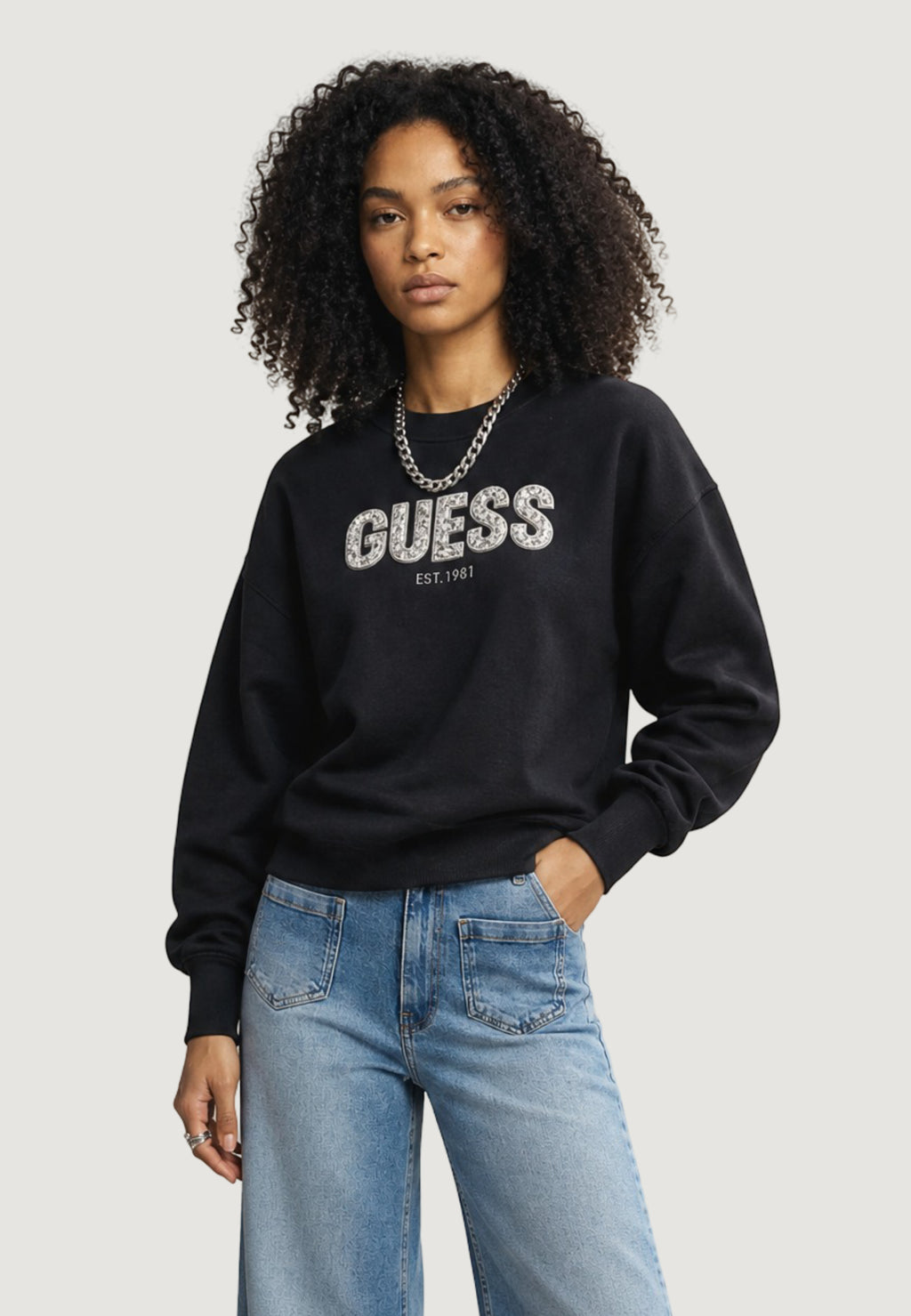 Sweatshirt Guess LS CN MADELINE LOGO