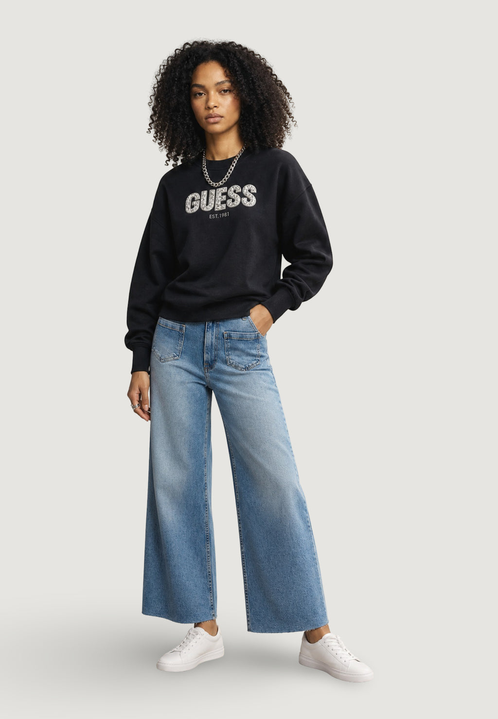 Sweatshirt Guess LS CN MADELINE LOGO