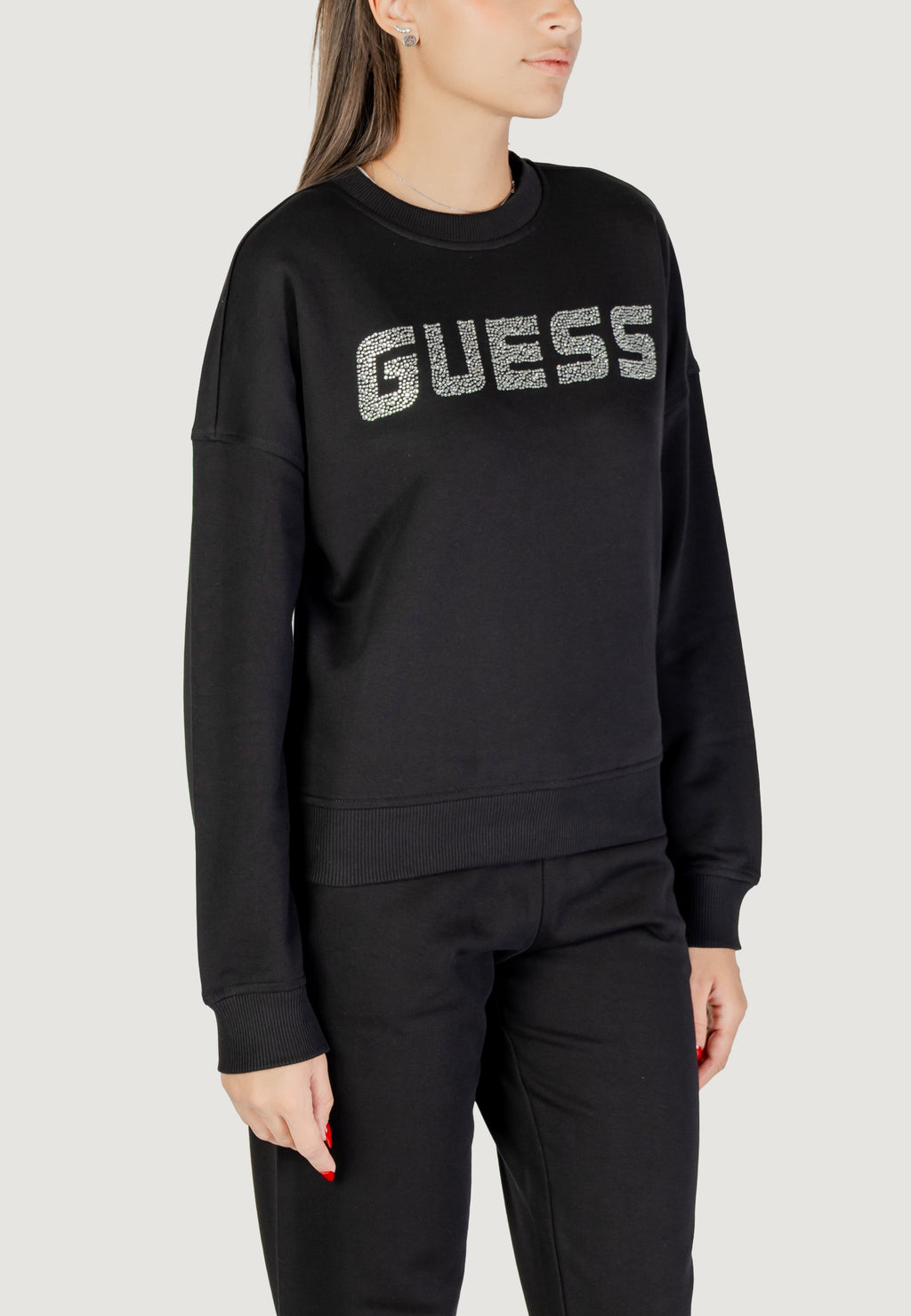 Felpa senza cappuccio Guess PRIMULA RHINESTONES CN SWEATSH