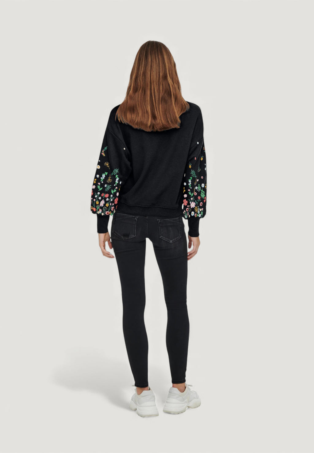 Felpa senza cappuccio Only ONLBROOKE L/S O-NECK FLOWER SWT NOOS