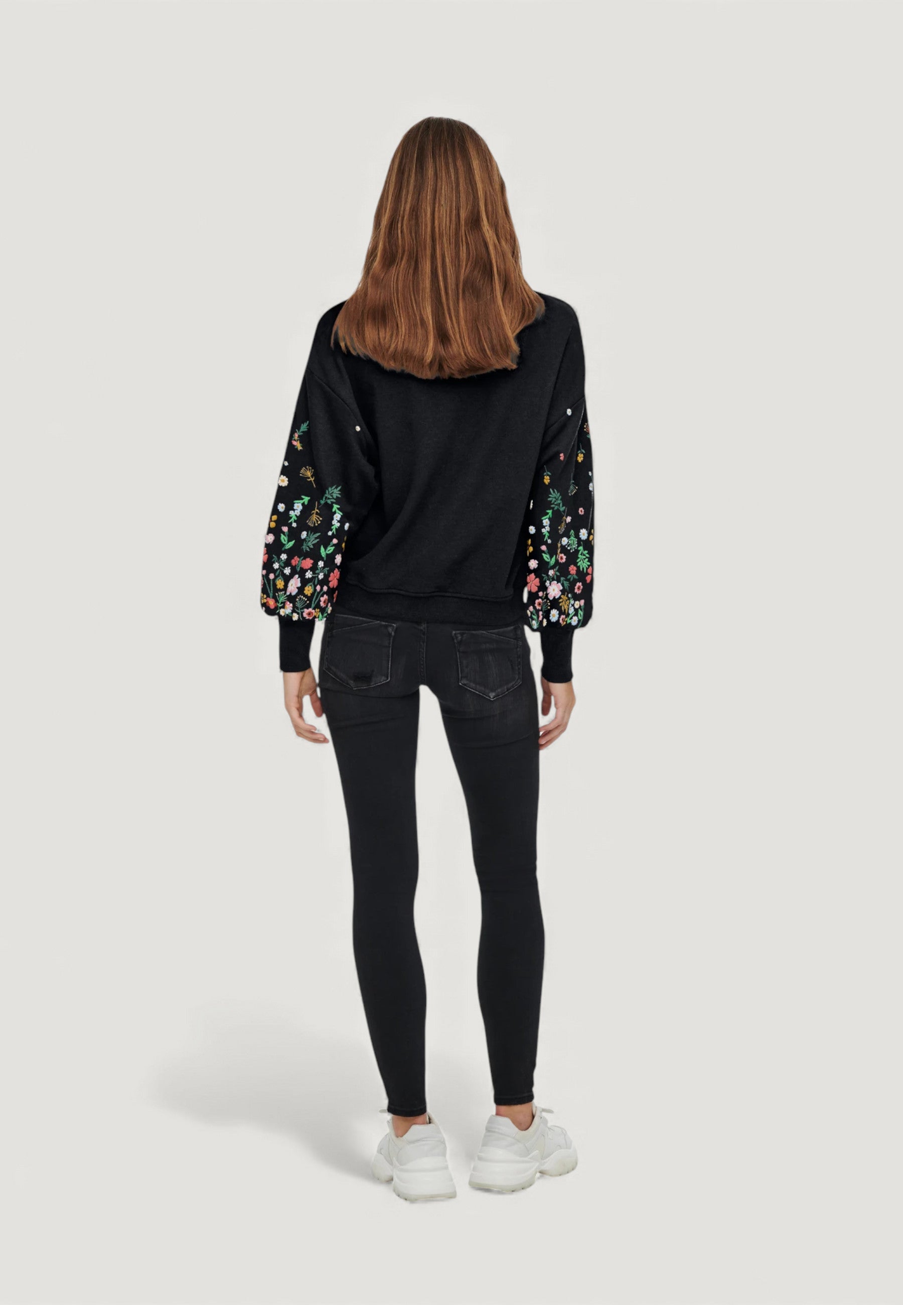 Felpa senza cappuccio Only ONLBROOKE L/S O-NECK FLOWER SWT NOOS