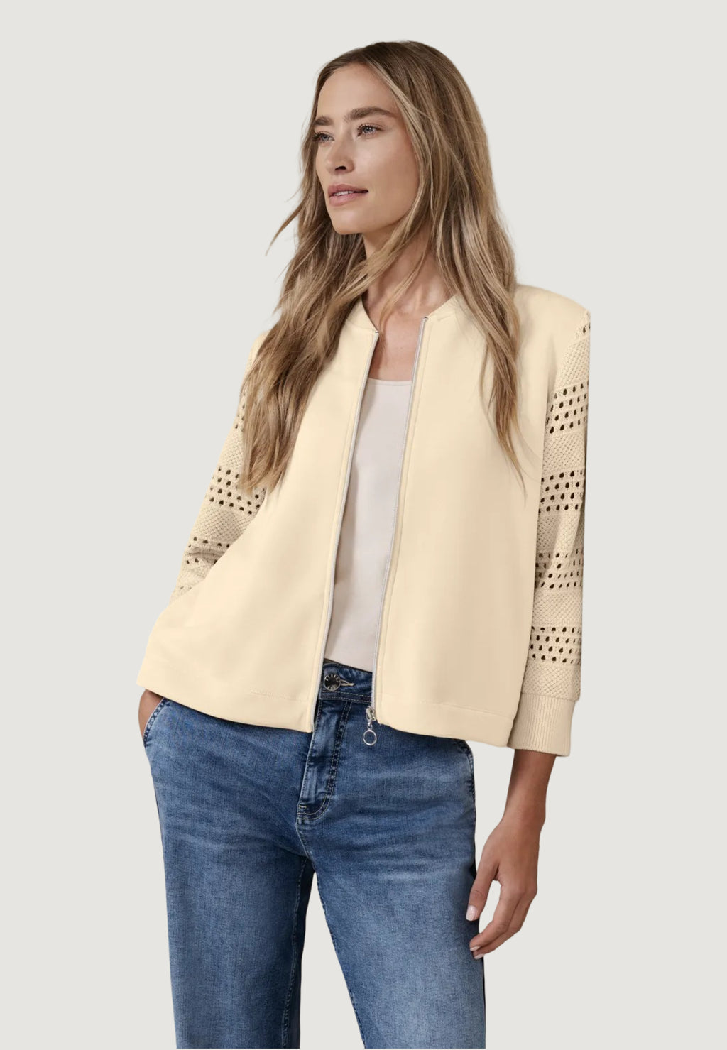 Felpa senza cappuccio Street One silk look jacket