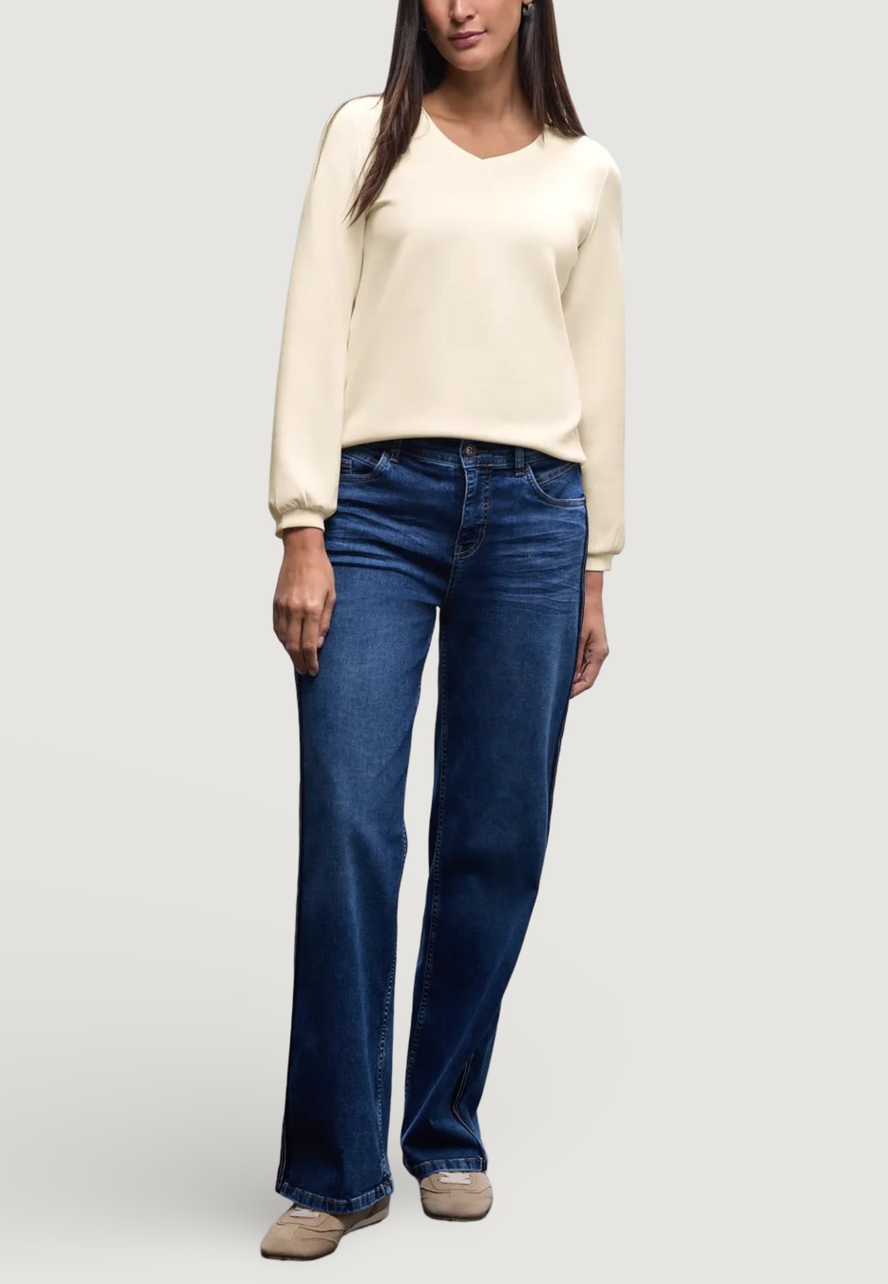 Sweatshirt Street One EOS_Silk look shirt