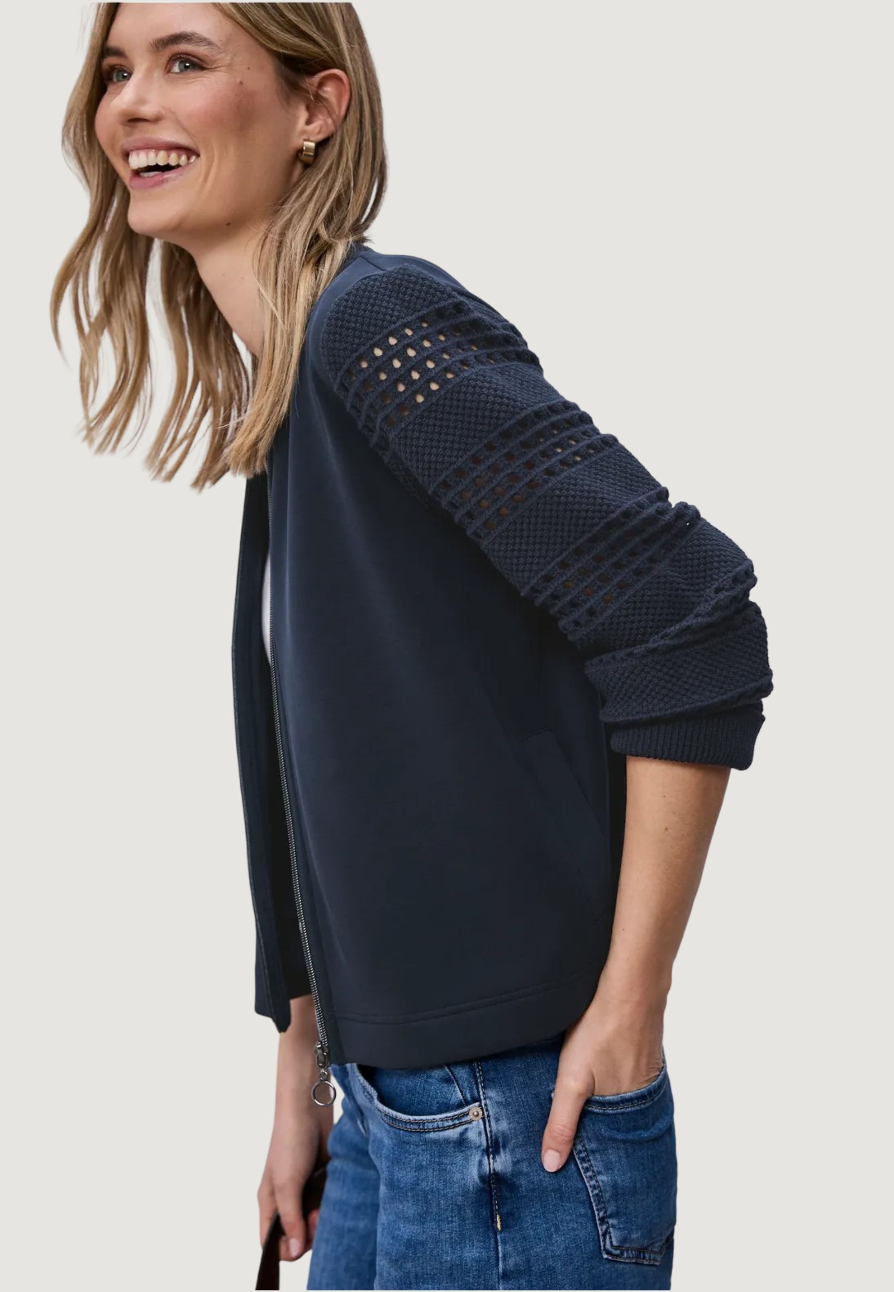 Felpa senza cappuccio Street One silk look jacket