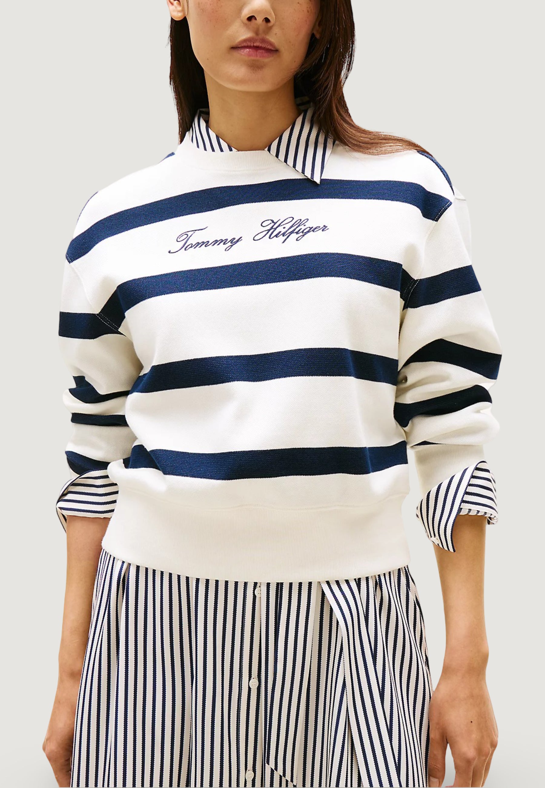 Felpa senza cappuccio Tommy Hilfiger SCRIPT REG PIQUE SWT