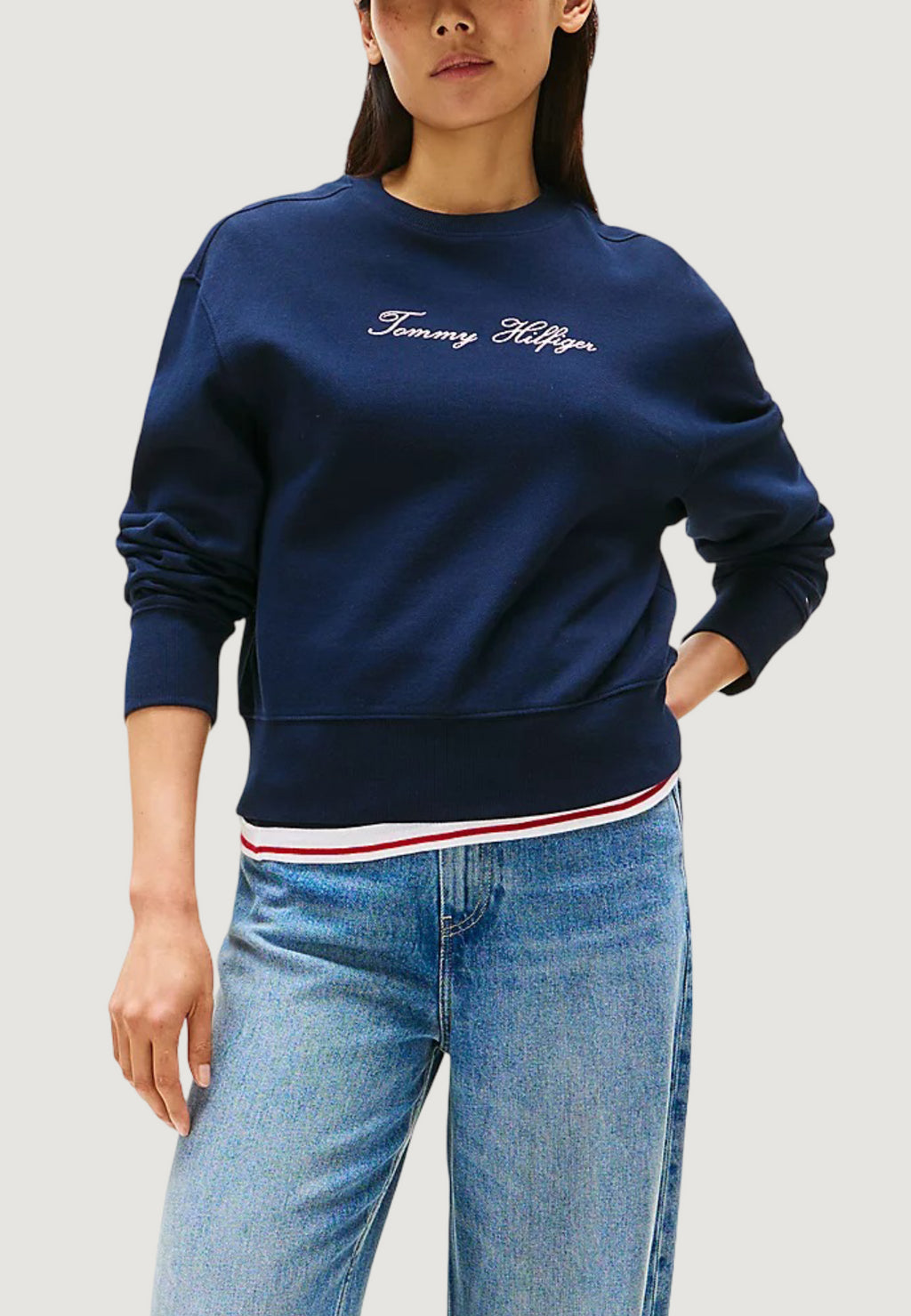 Felpa senza cappuccio Tommy Hilfiger LUREX SCRIPT REG SWT