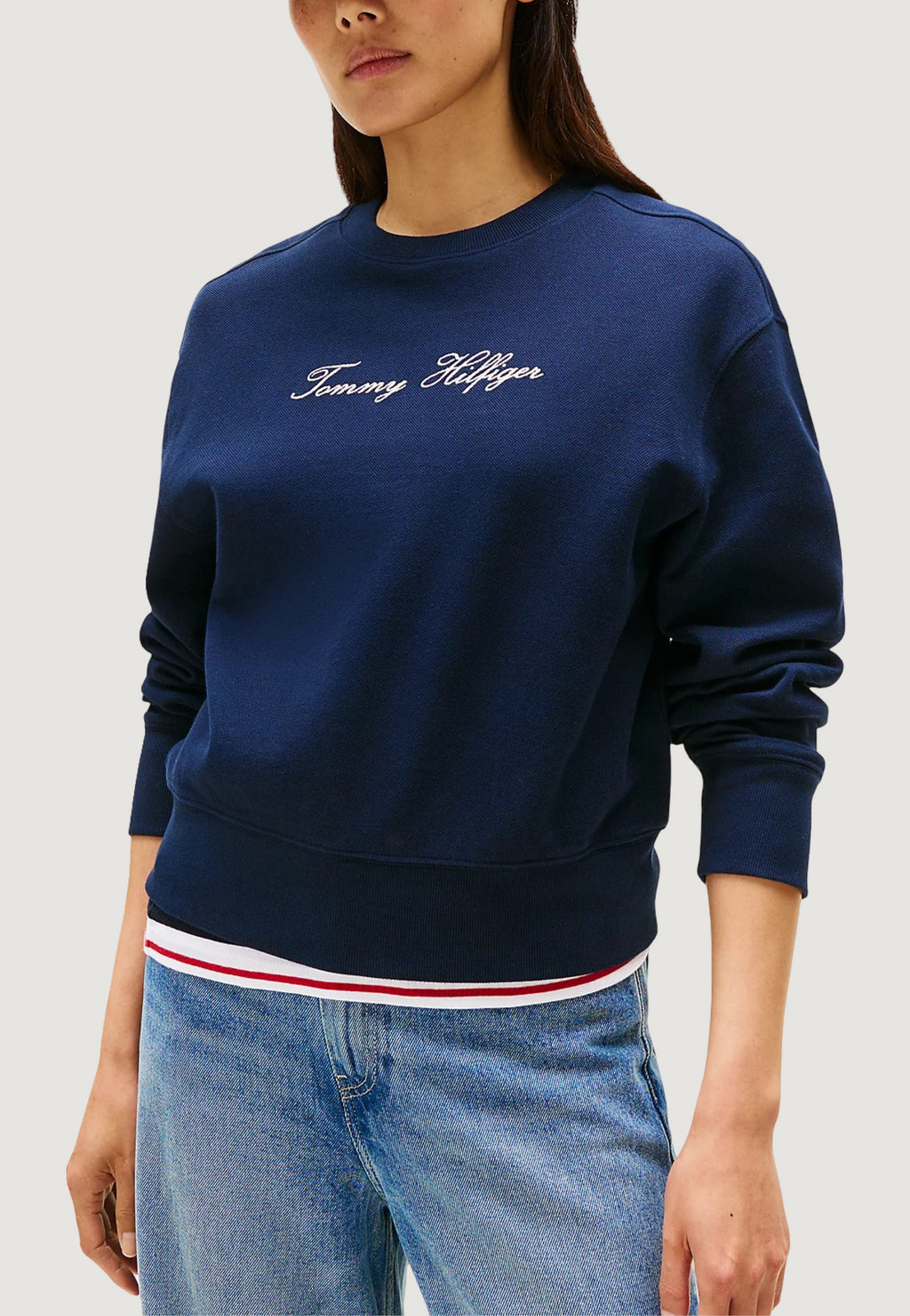 Felpa senza cappuccio Tommy Hilfiger LUREX SCRIPT REG SWT