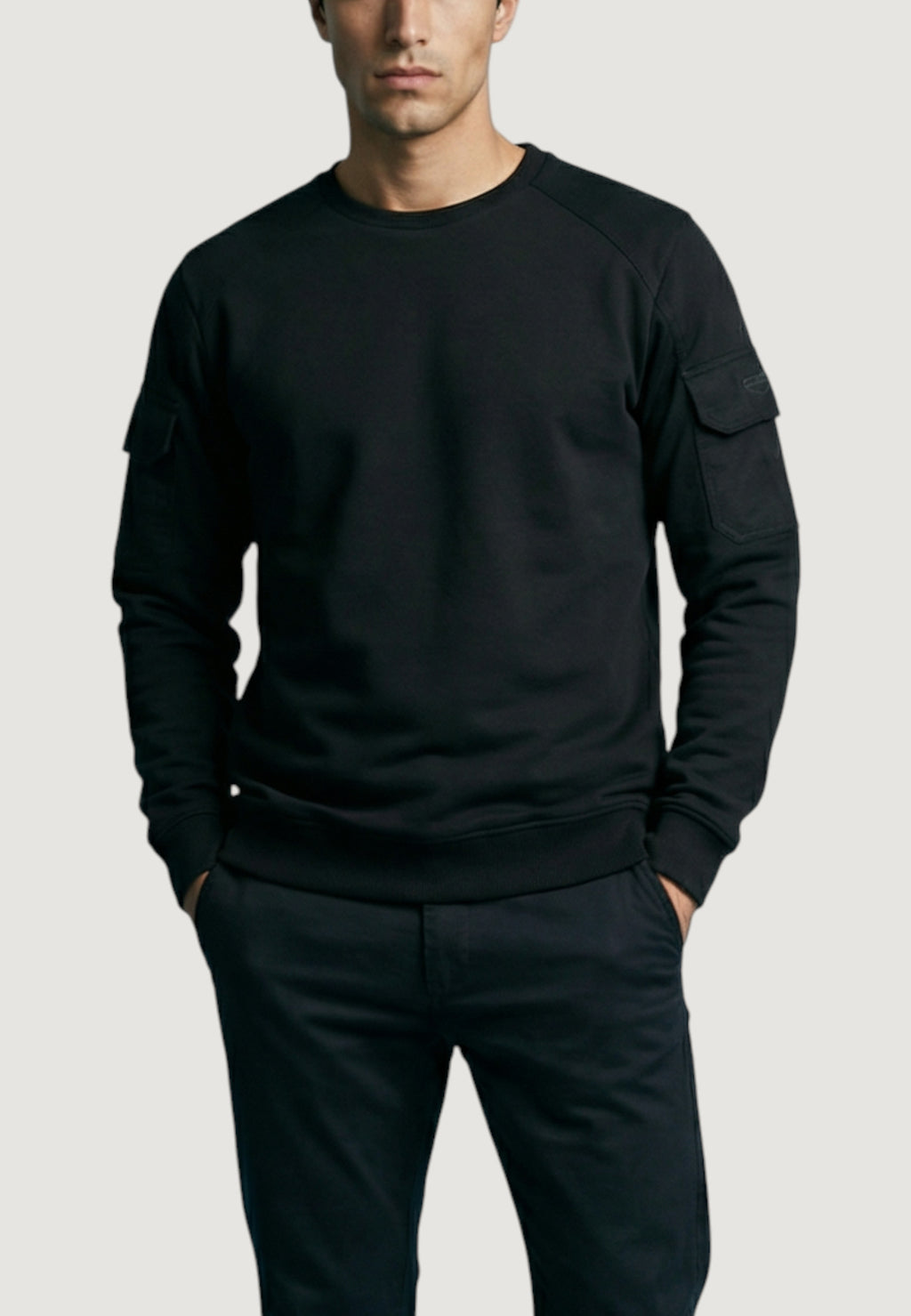 Felpa senza cappuccio Antony Morato REGULAR FIT WITH RUBBER METAL PLATE ON SLEEVE