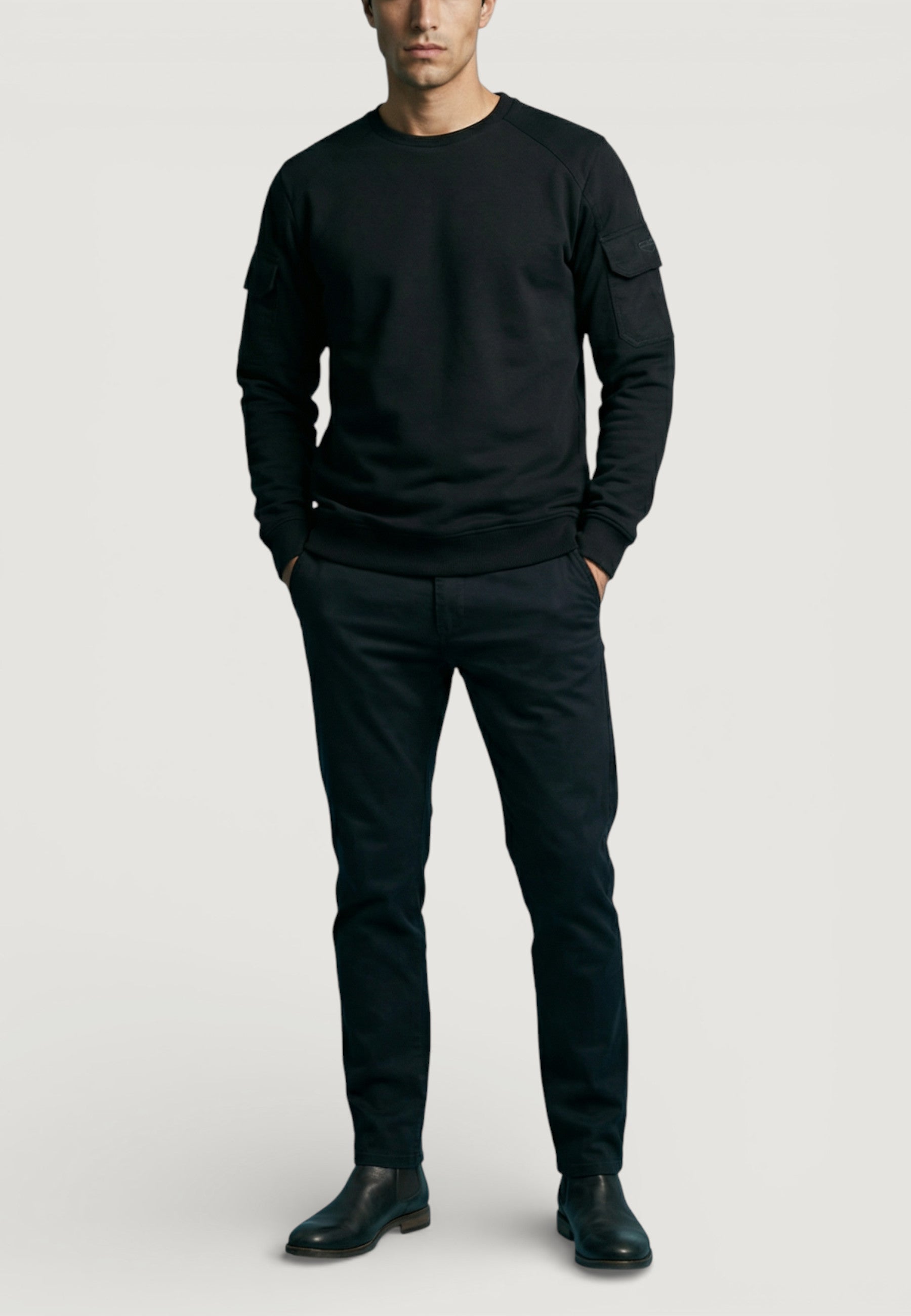 Felpa senza cappuccio Antony Morato REGULAR FIT WITH RUBBER METAL PLATE ON SLEEVE