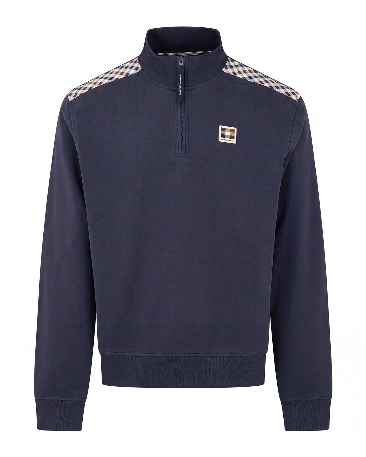 Felpa senza cappuccio Aquascutum Active CHECK SHOULDER 1/4 ZIP FLEECE