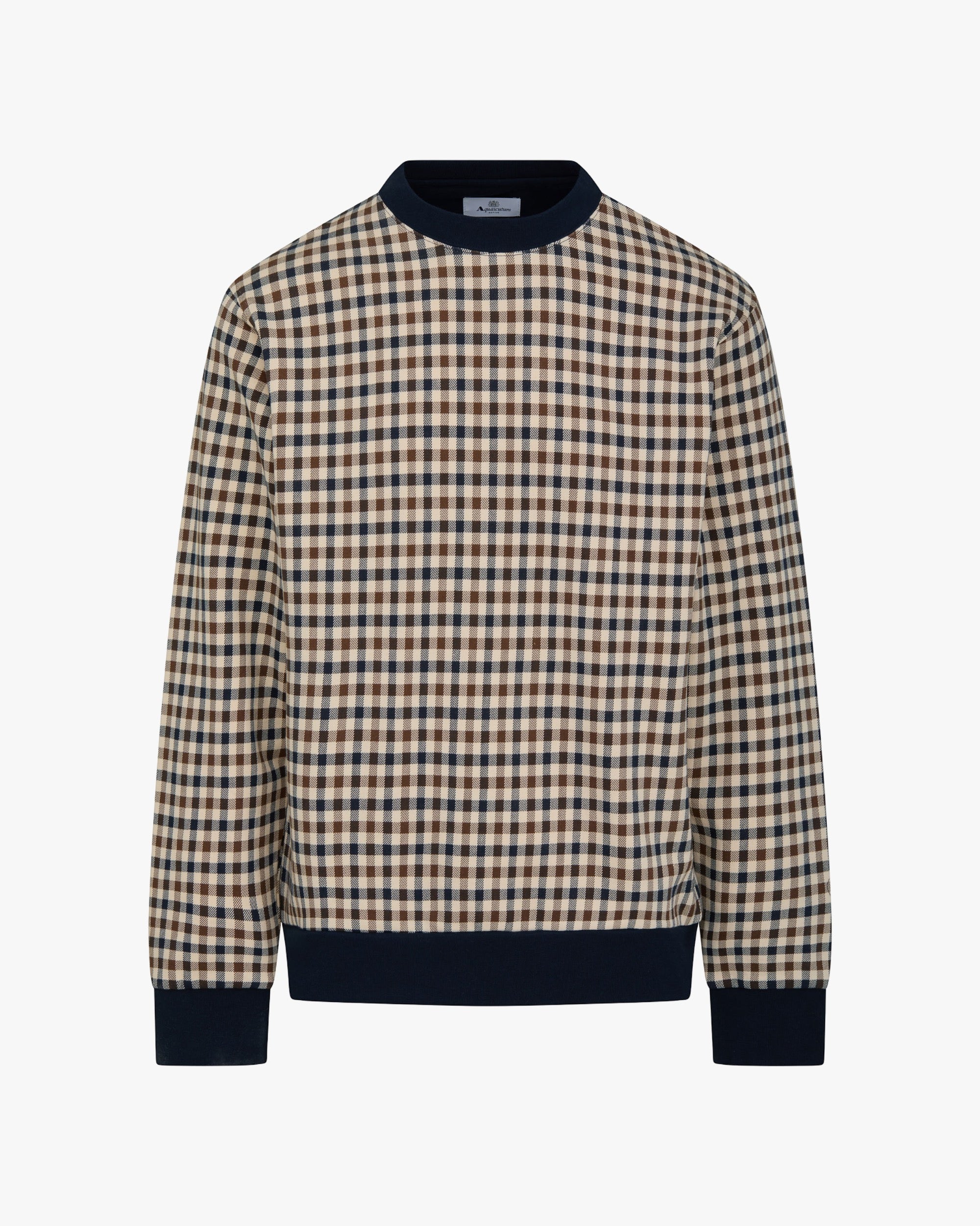 Felpa senza cappuccio Aquascutum Active CLUB CHECK CREWNECK