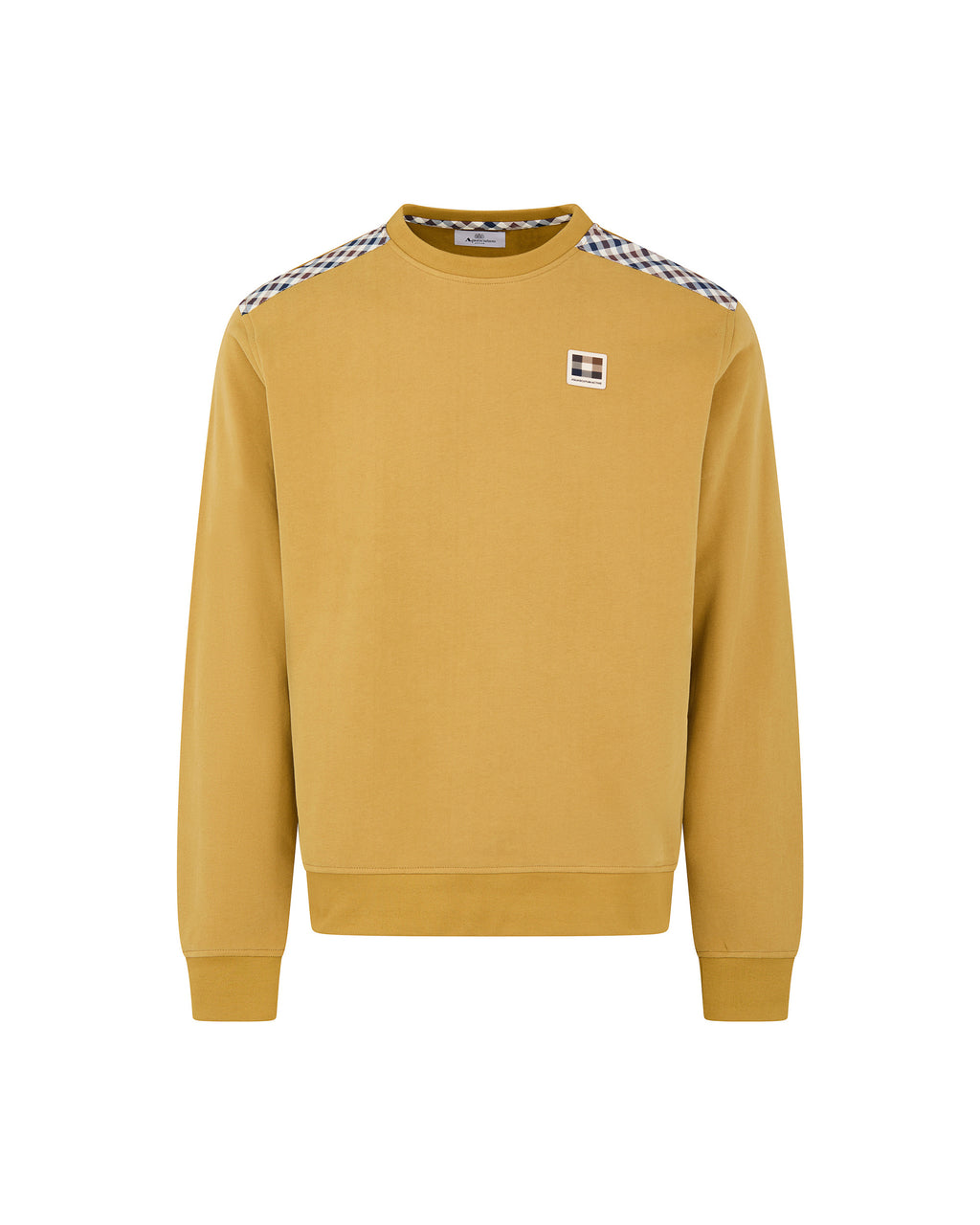 Felpa senza cappuccio Aquascutum Active CHECK SHOULDER CREWNECK FLEECE