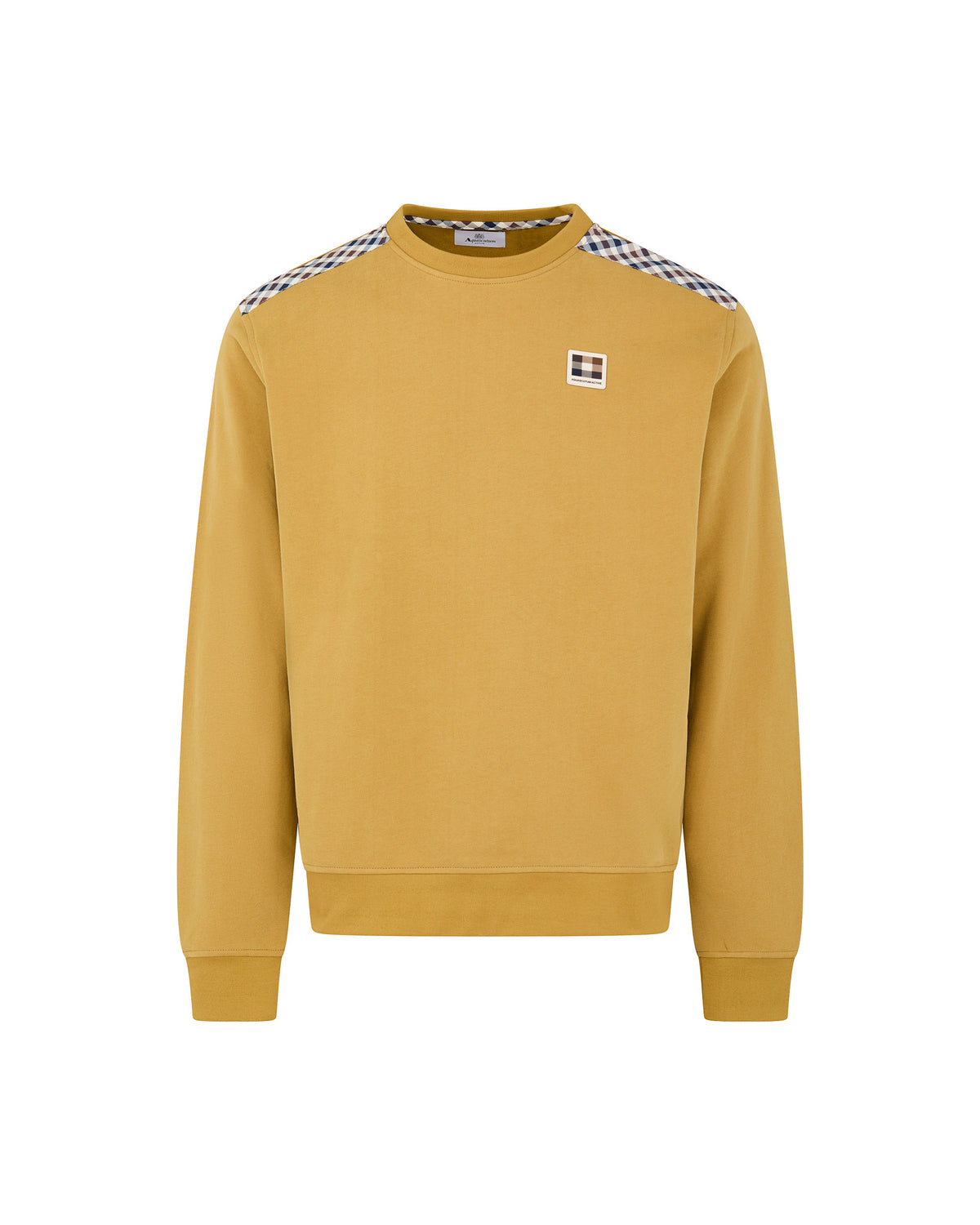 Felpa senza cappuccio Aquascutum Active CHECK SHOULDER CREWNECK FLEECE