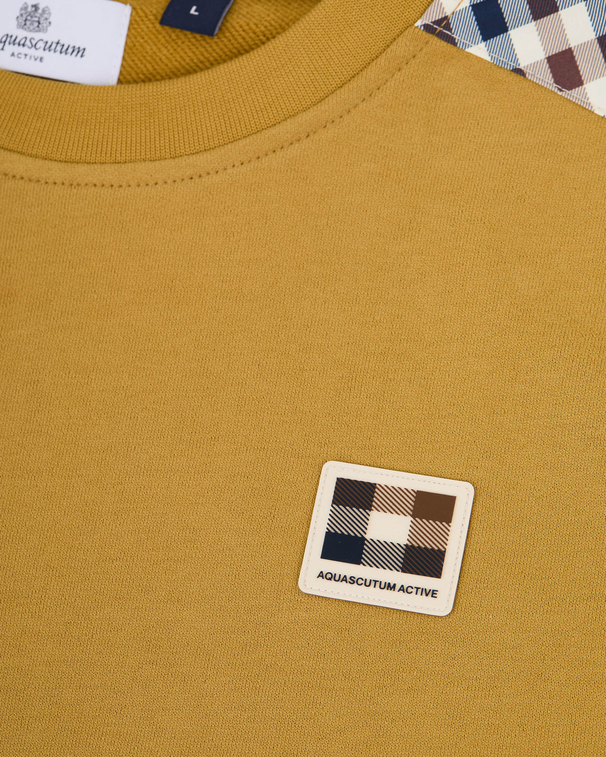 Felpa senza cappuccio Aquascutum Active CHECK SHOULDER CREWNECK FLEECE