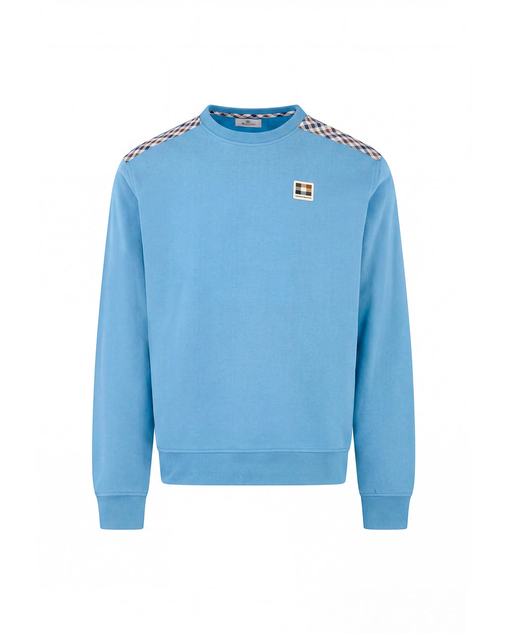 Felpa senza cappuccio Aquascutum Active CHECK SHOULDER CREWNECK FLEECE