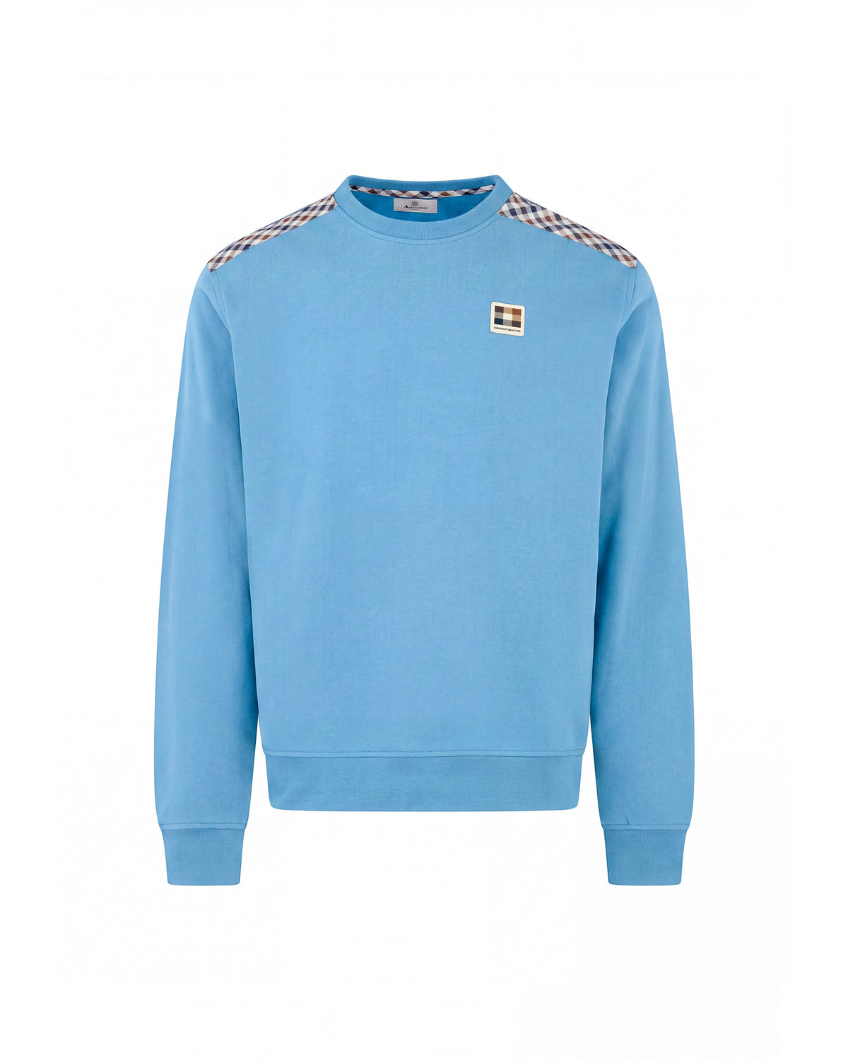 Felpa senza cappuccio Aquascutum Active CHECK SHOULDER CREWNECK FLEECE