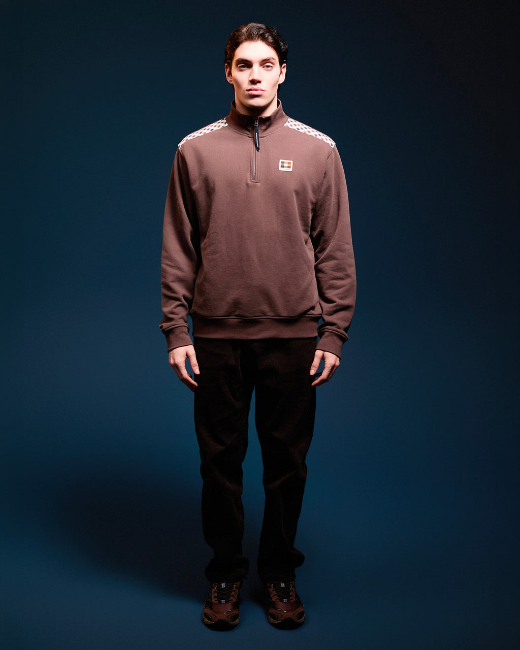 Sweatshirt Aquascutum Active CHECK SHOULDER 1/4 ZIP FLEECE