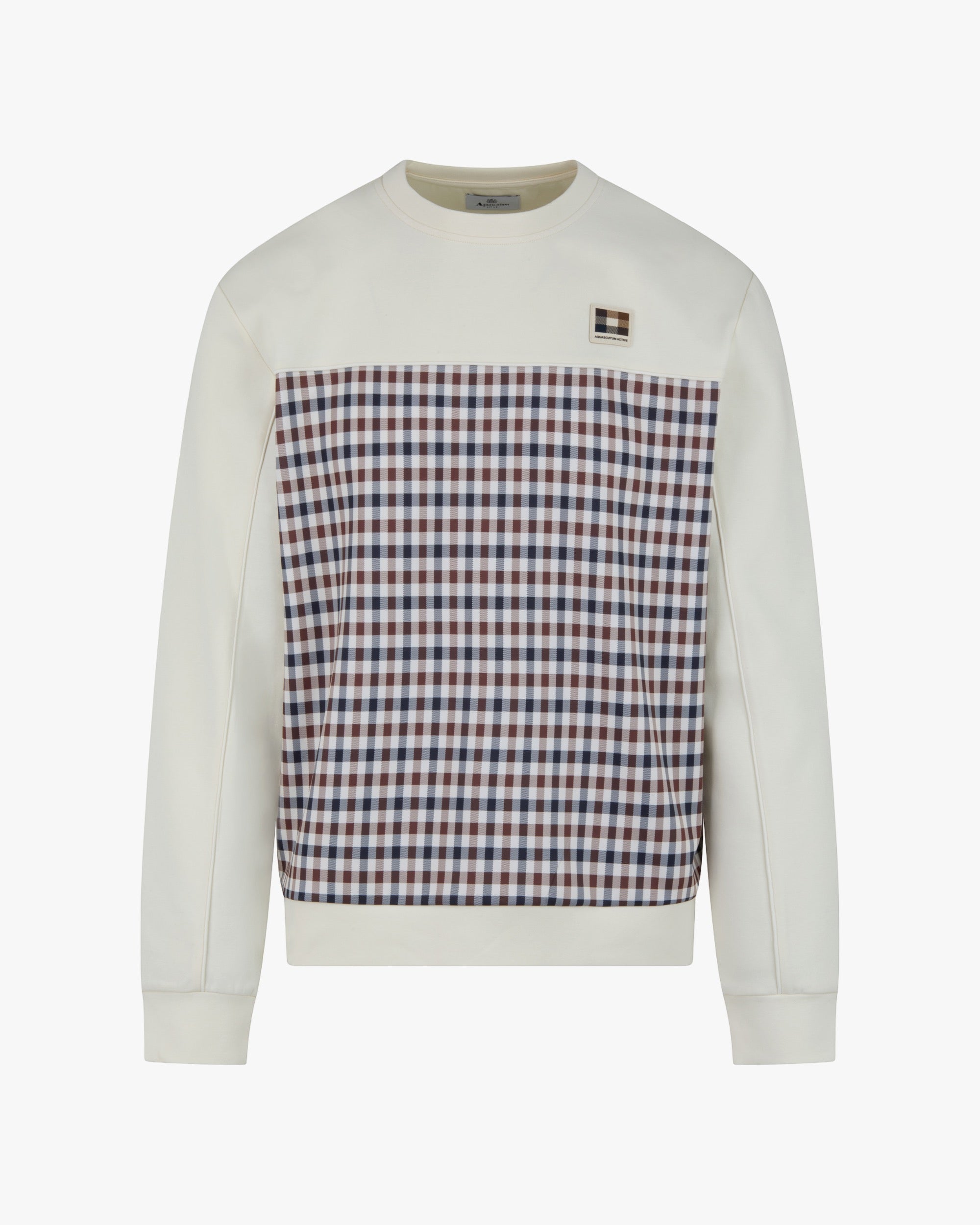 Felpa senza cappuccio Aquascutum Active CLUB CHECK CREWNECK