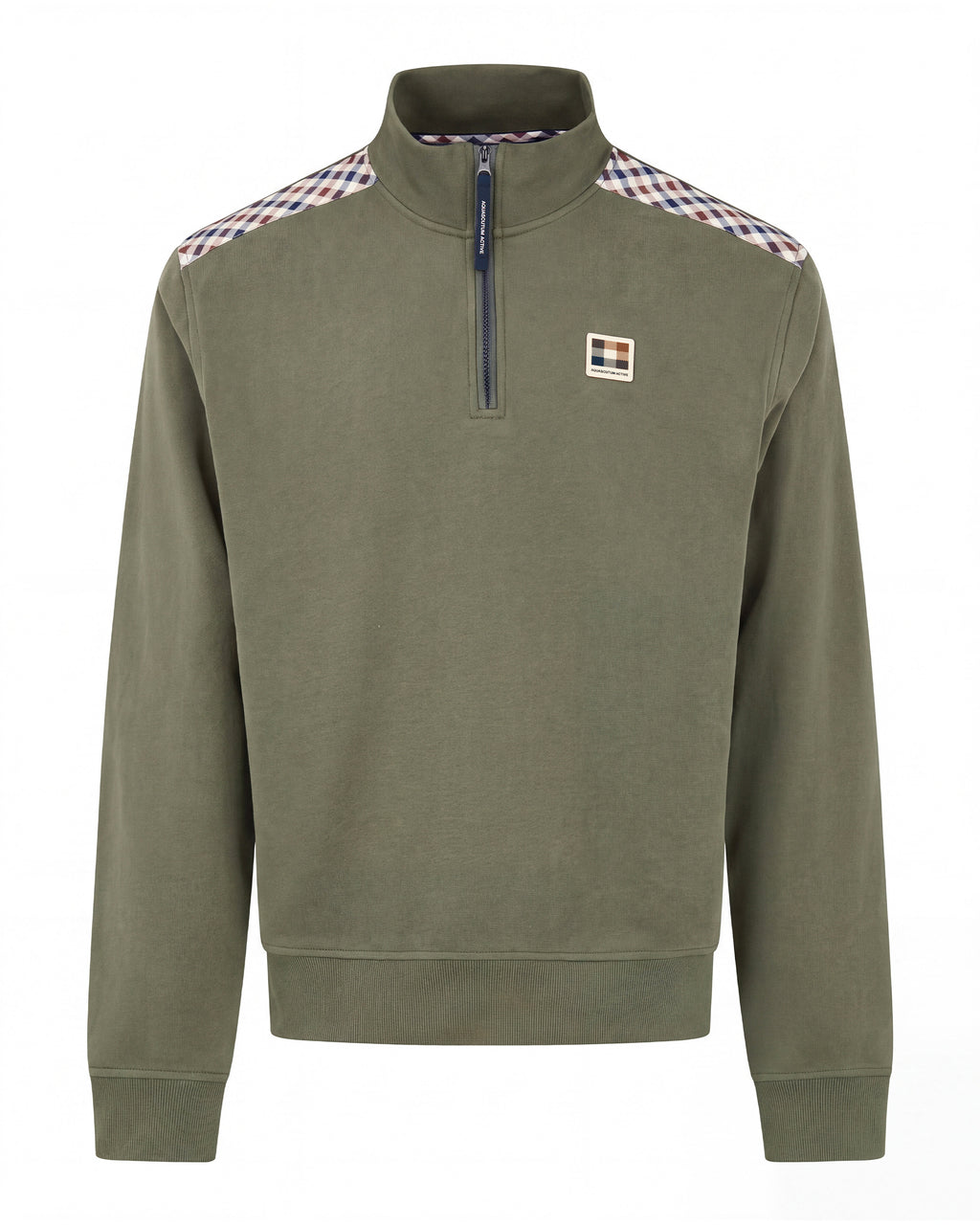 Felpa senza cappuccio Aquascutum Active CHECK SHOULDER 1/4 ZIP FLEECE