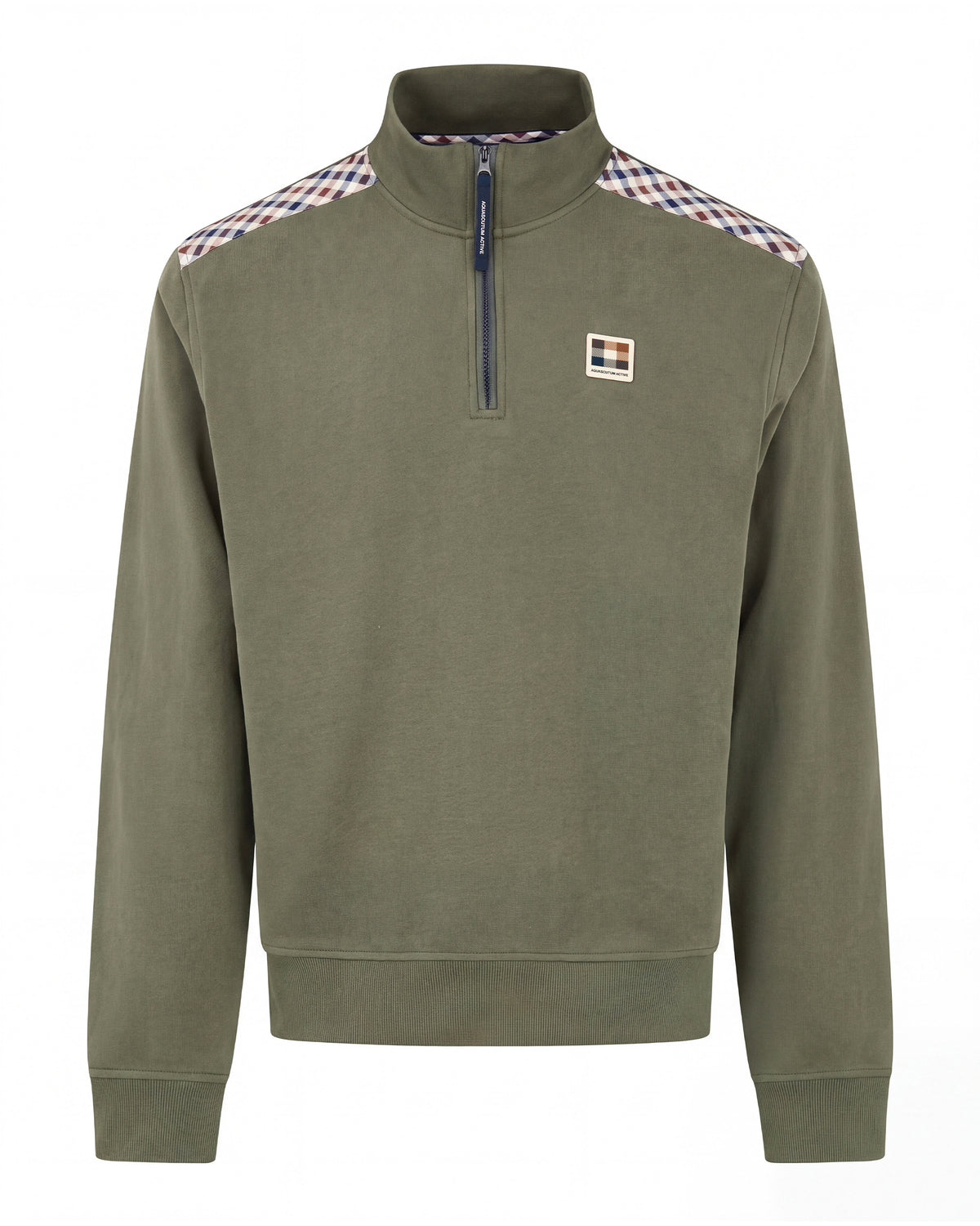Felpa senza cappuccio Aquascutum Active CHECK SHOULDER 1/4 ZIP FLEECE