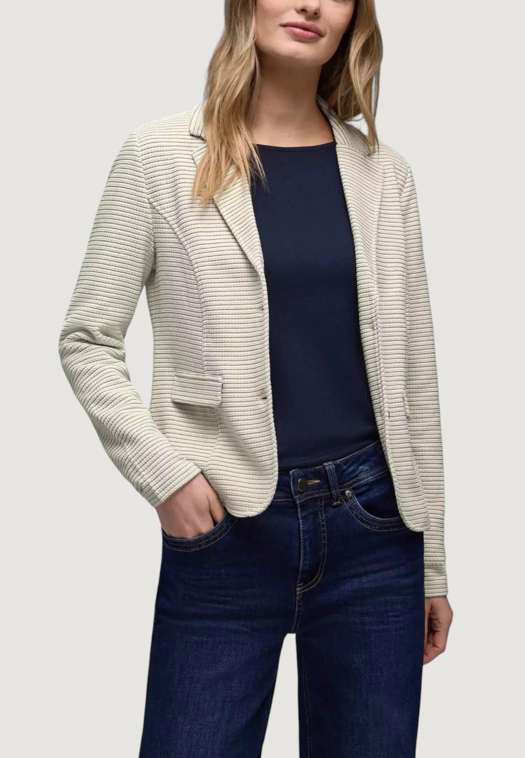 Giacca Street One Striped Structured Basic Blazer