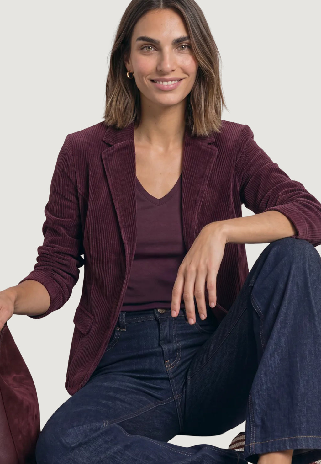 Giacca Street One Short Soft Corduroy Blazer