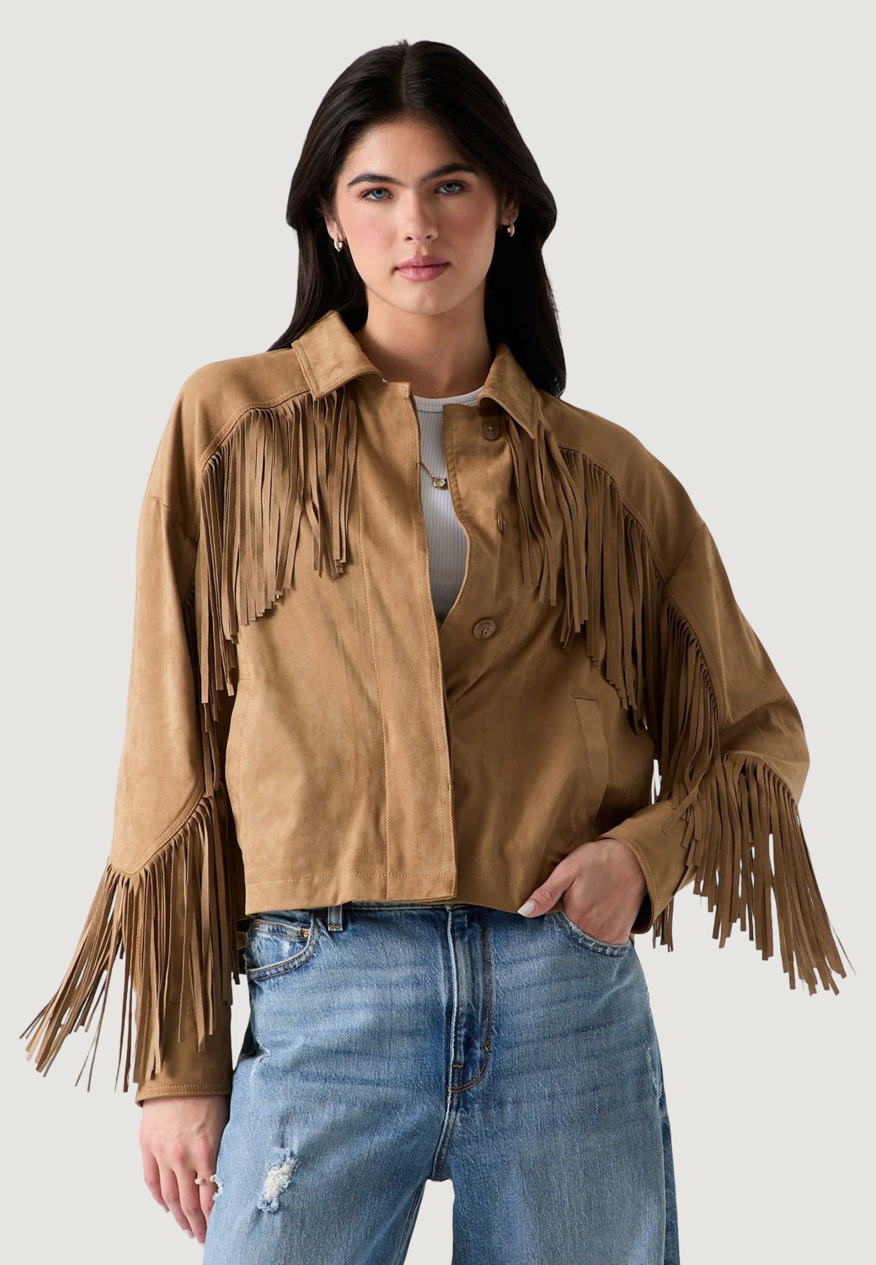 Giacchetto Guess LS IBBY FRINGE JKT