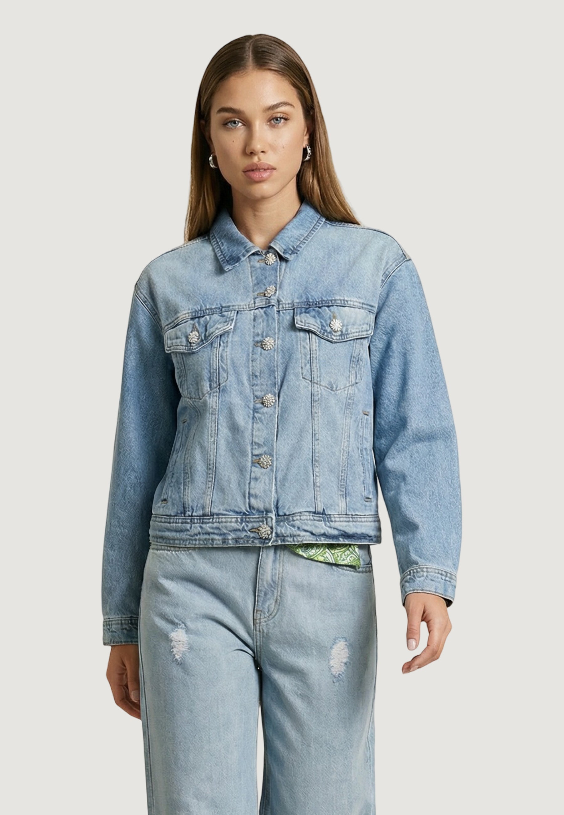 Jackets I am Giacca Cotone Bottoni Gioiello