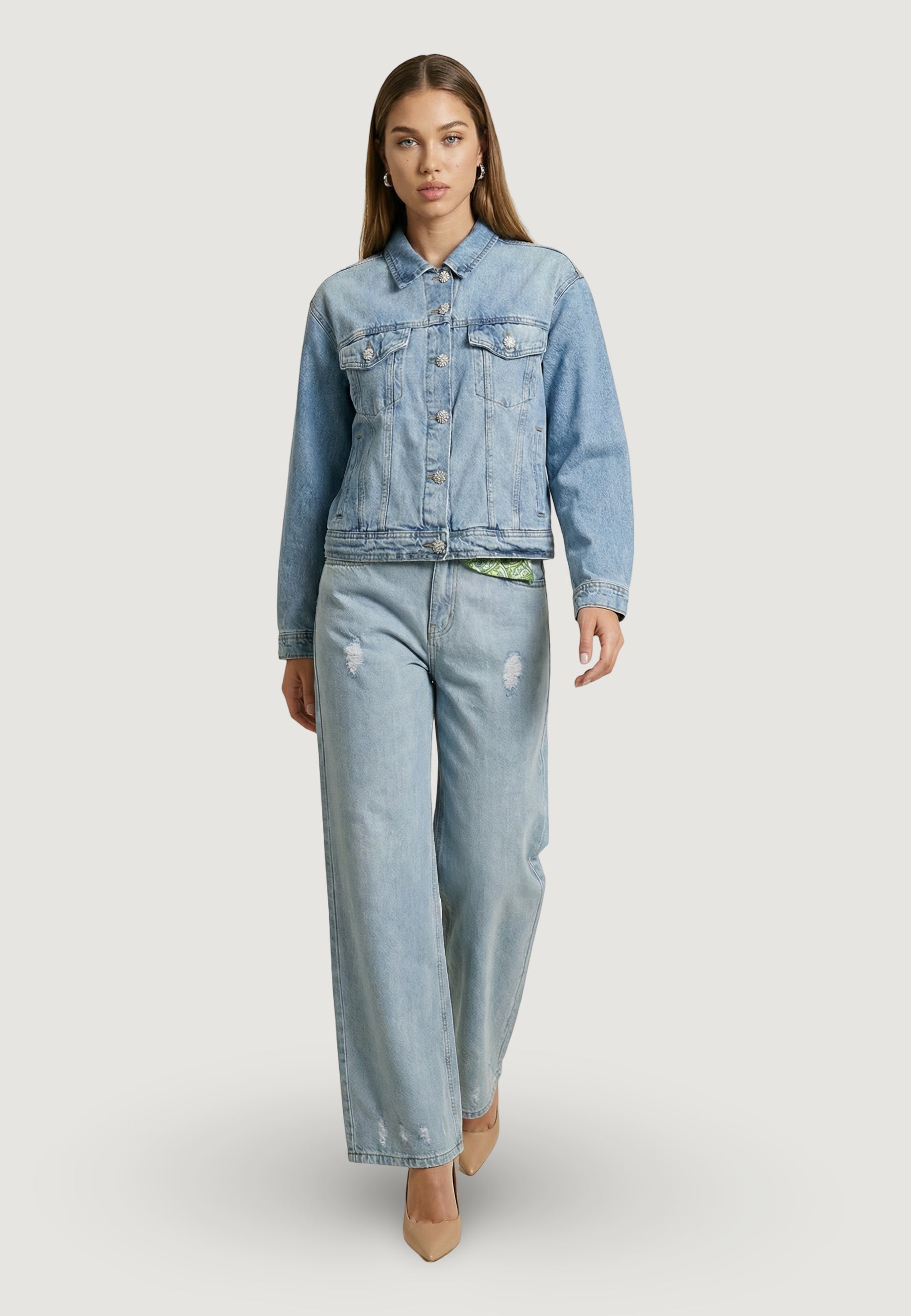 Jackets I am Giacca Cotone Bottoni Gioiello