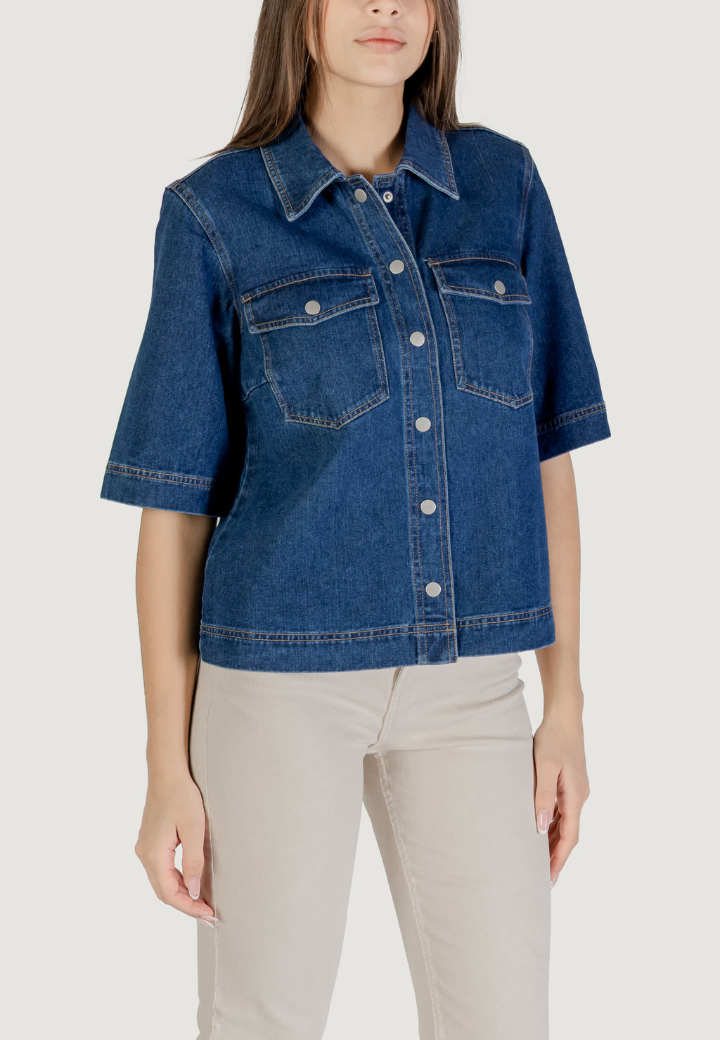 Jackets Only ONLBELLE S/S SHIRT DNM GUA NOOS