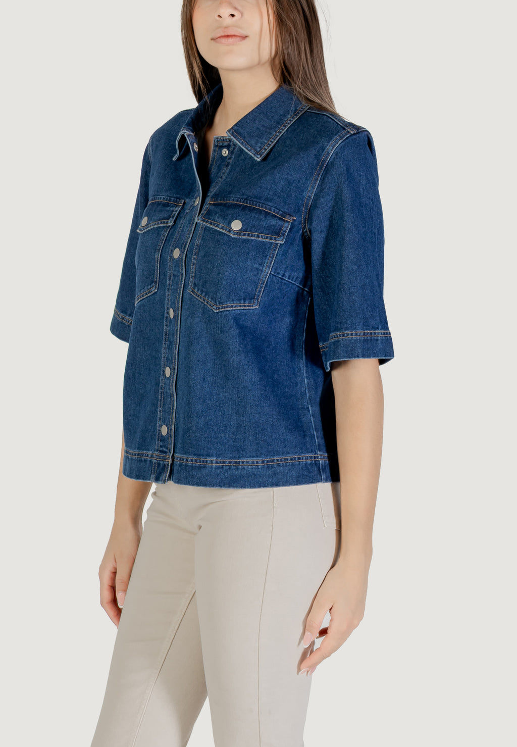 Jackets Only ONLBELLE S/S SHIRT DNM GUA NOOS