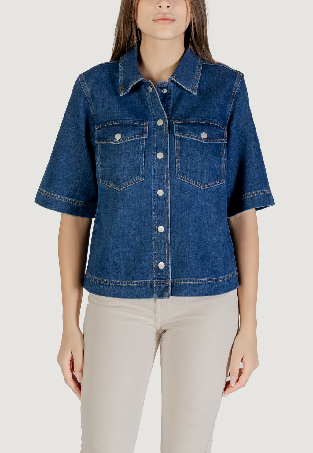 Jackets Only ONLBELLE S/S SHIRT DNM GUA NOOS