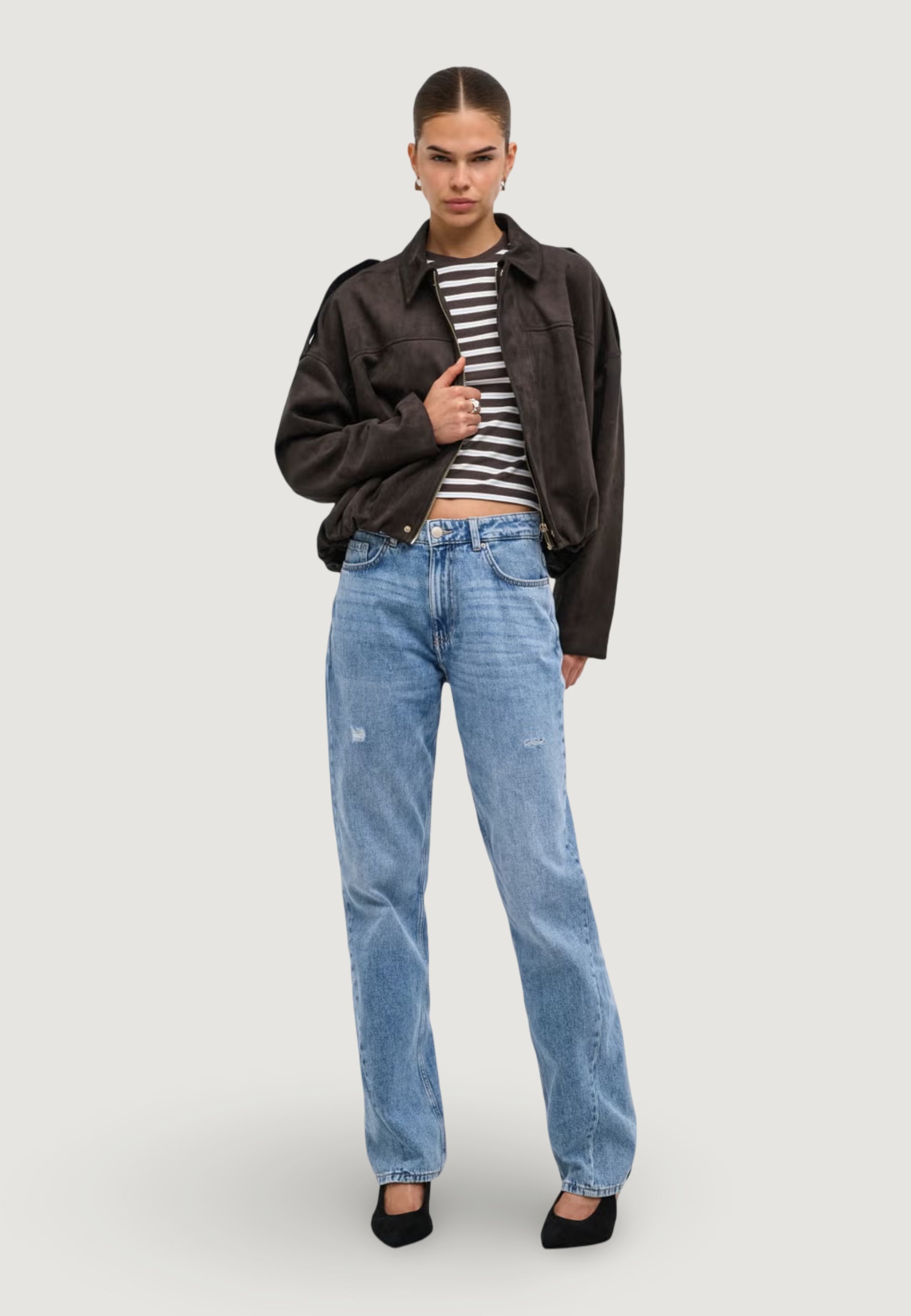 Jackets Only ONLMOON-STINA FAUX SUEDE BOMBER PNT NOOS