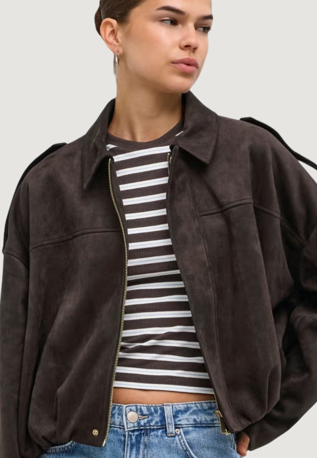 Jackets Only ONLMOON-STINA FAUX SUEDE BOMBER PNT NOOS