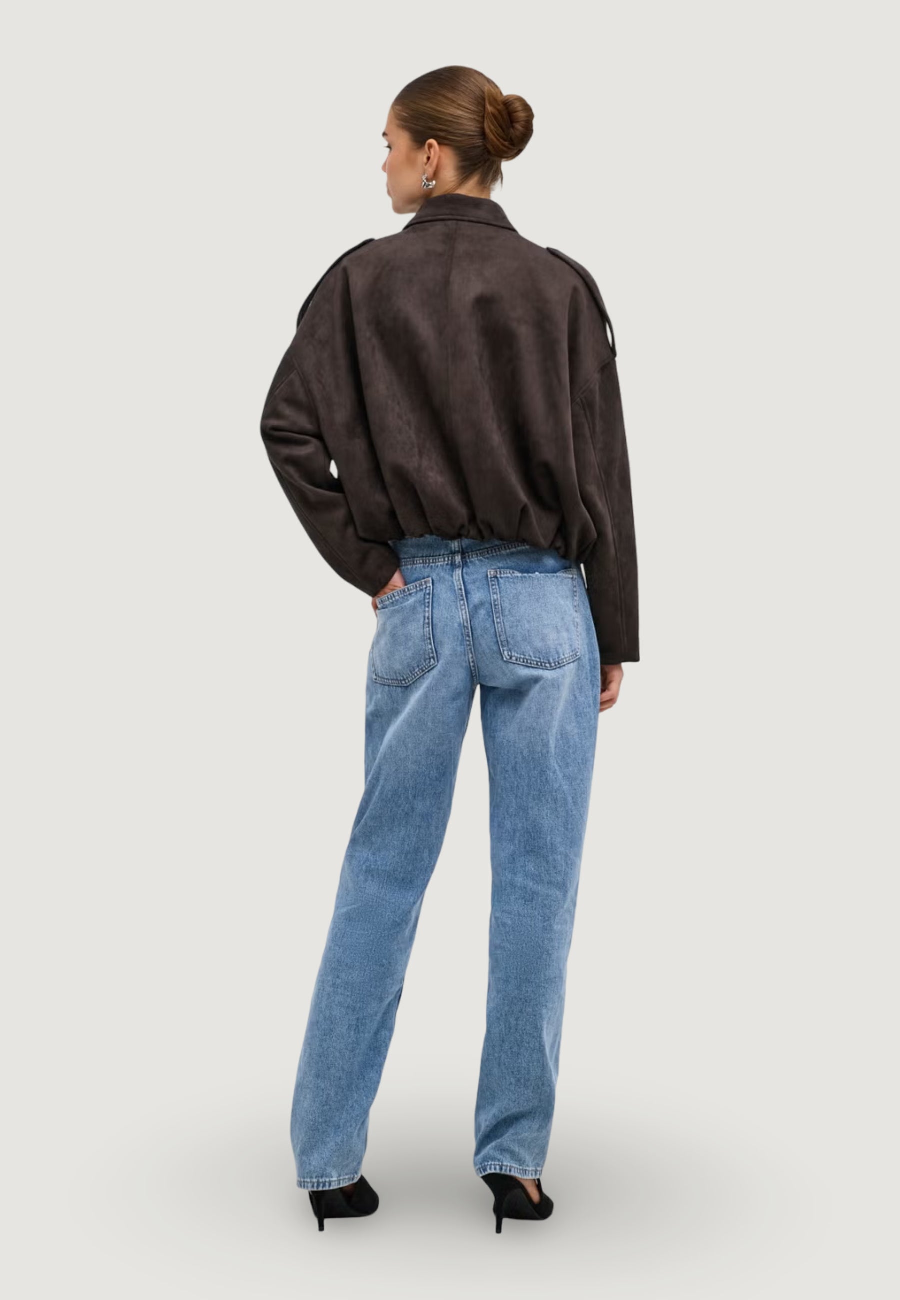 Jackets Only ONLMOON-STINA FAUX SUEDE BOMBER PNT NOOS